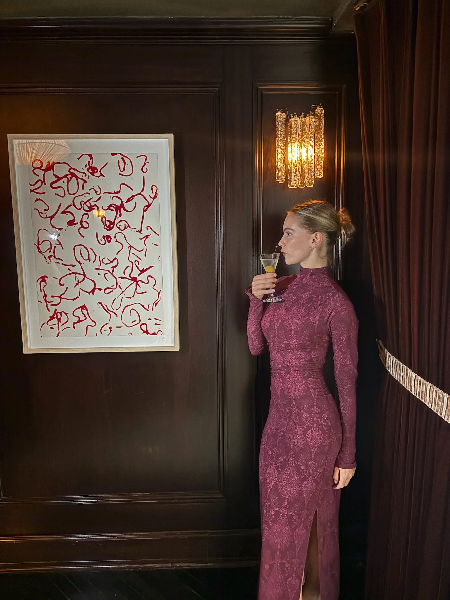 The Rizzo Dress - Plum Damask