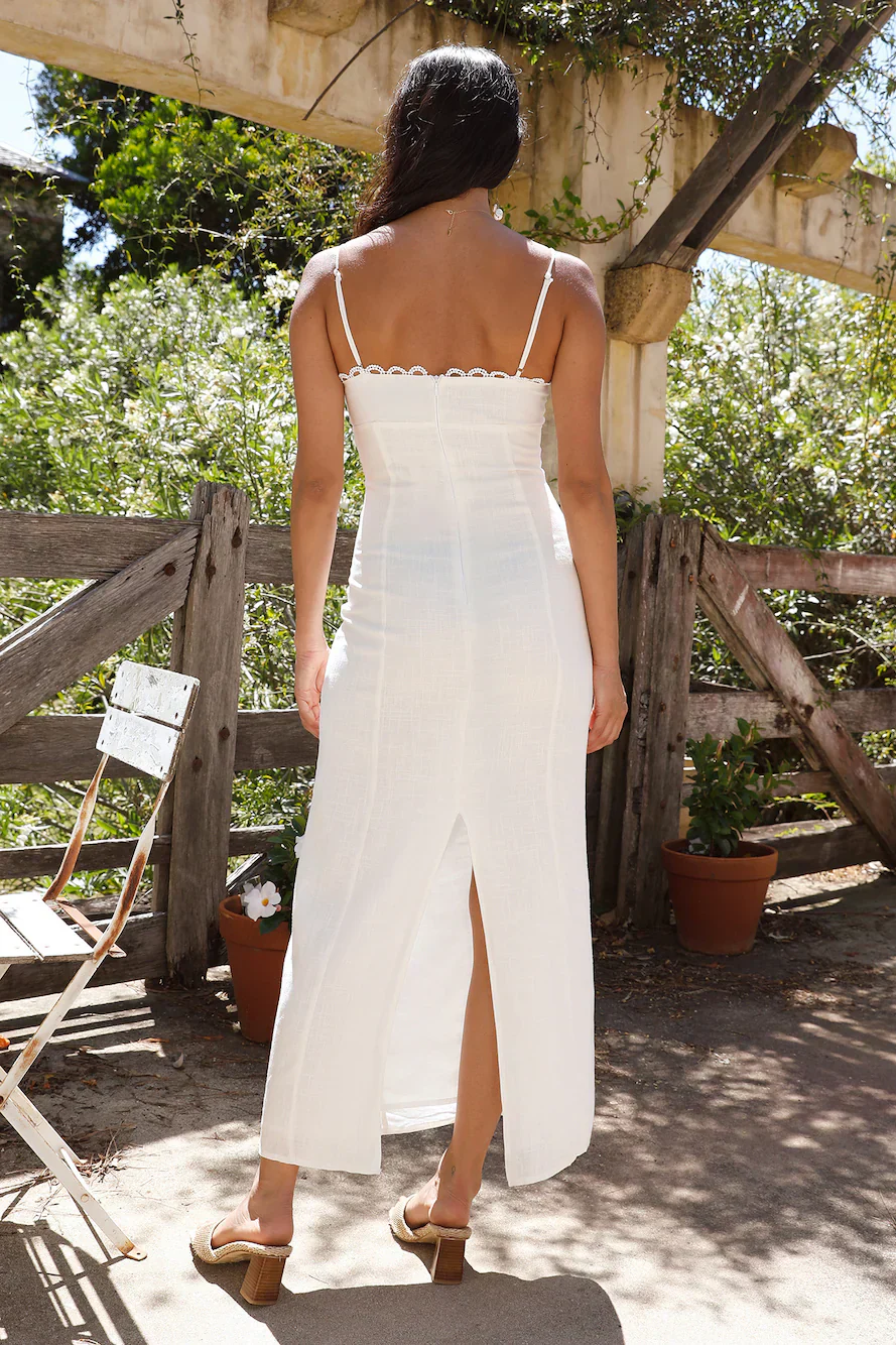 Honeymoon Love Maxi Dress White - luluinthesky