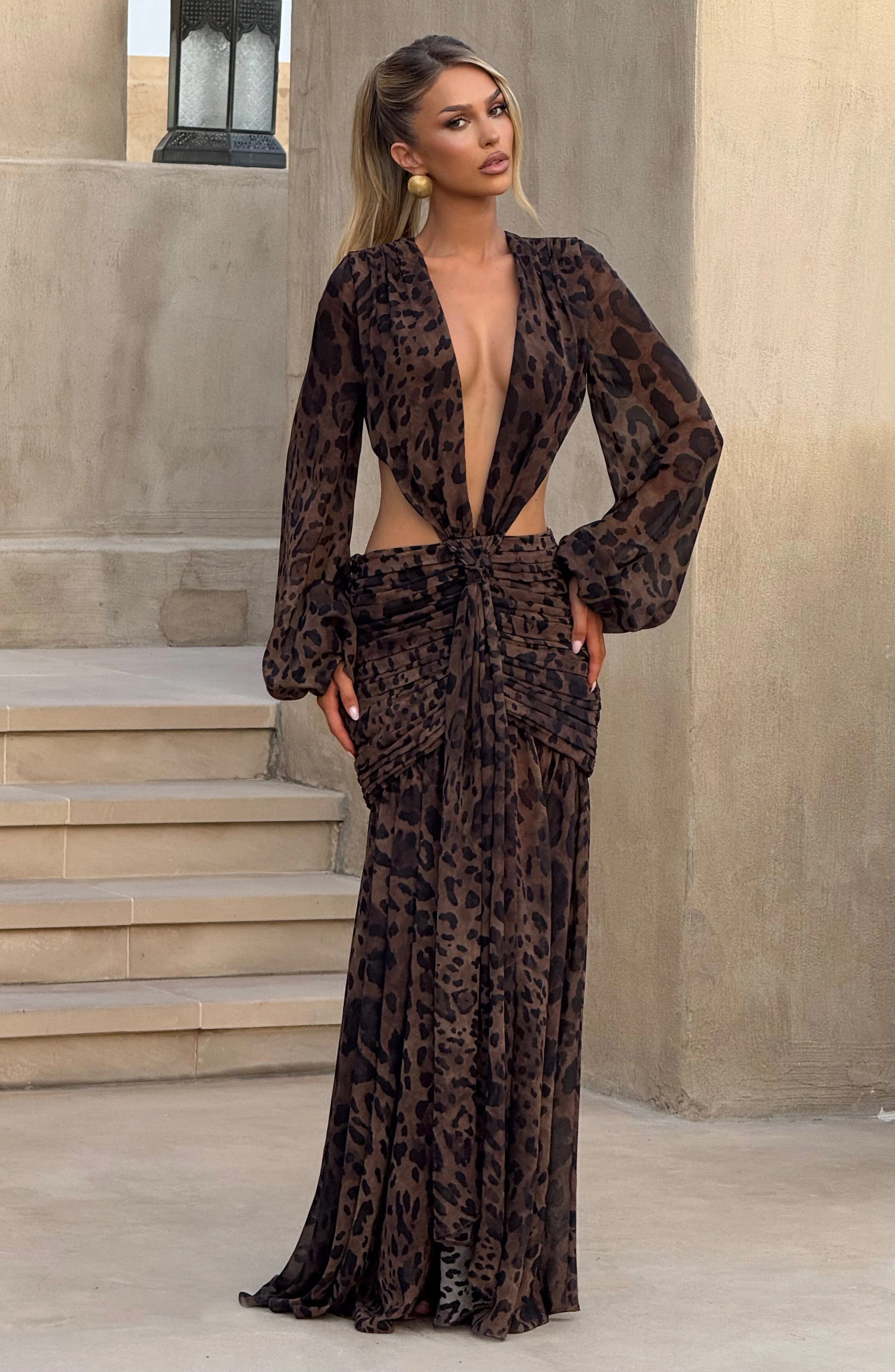 Andrina Maxi Dress - Leopard Print