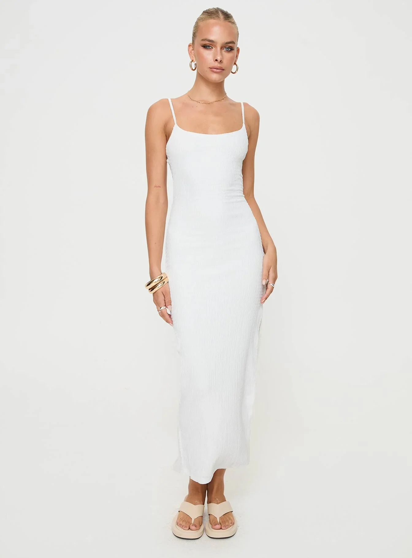Elestria Maxi Dress White - luluinthesky
