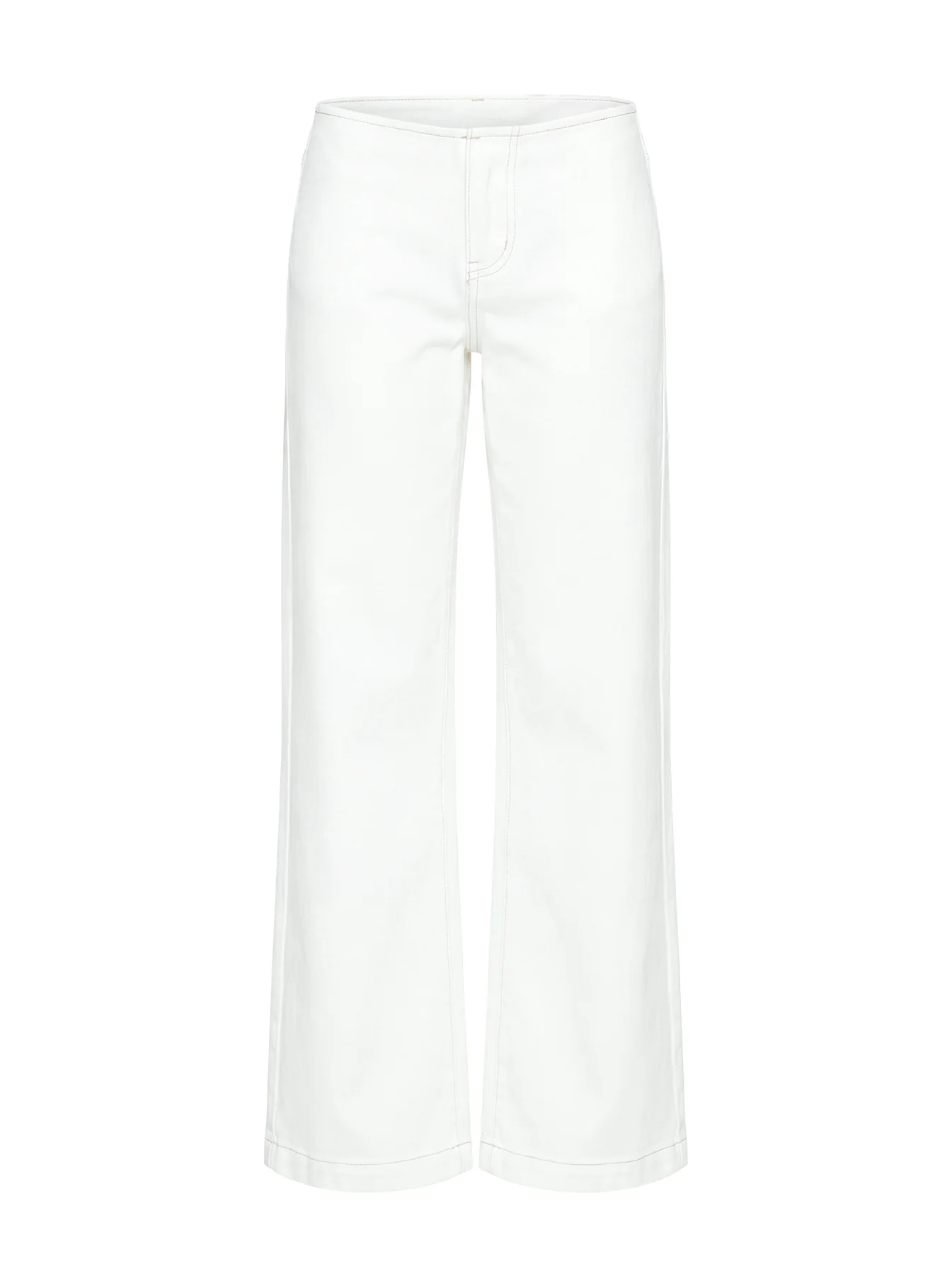 Buenos No Waist Low Rise Straight Leg Jeans White