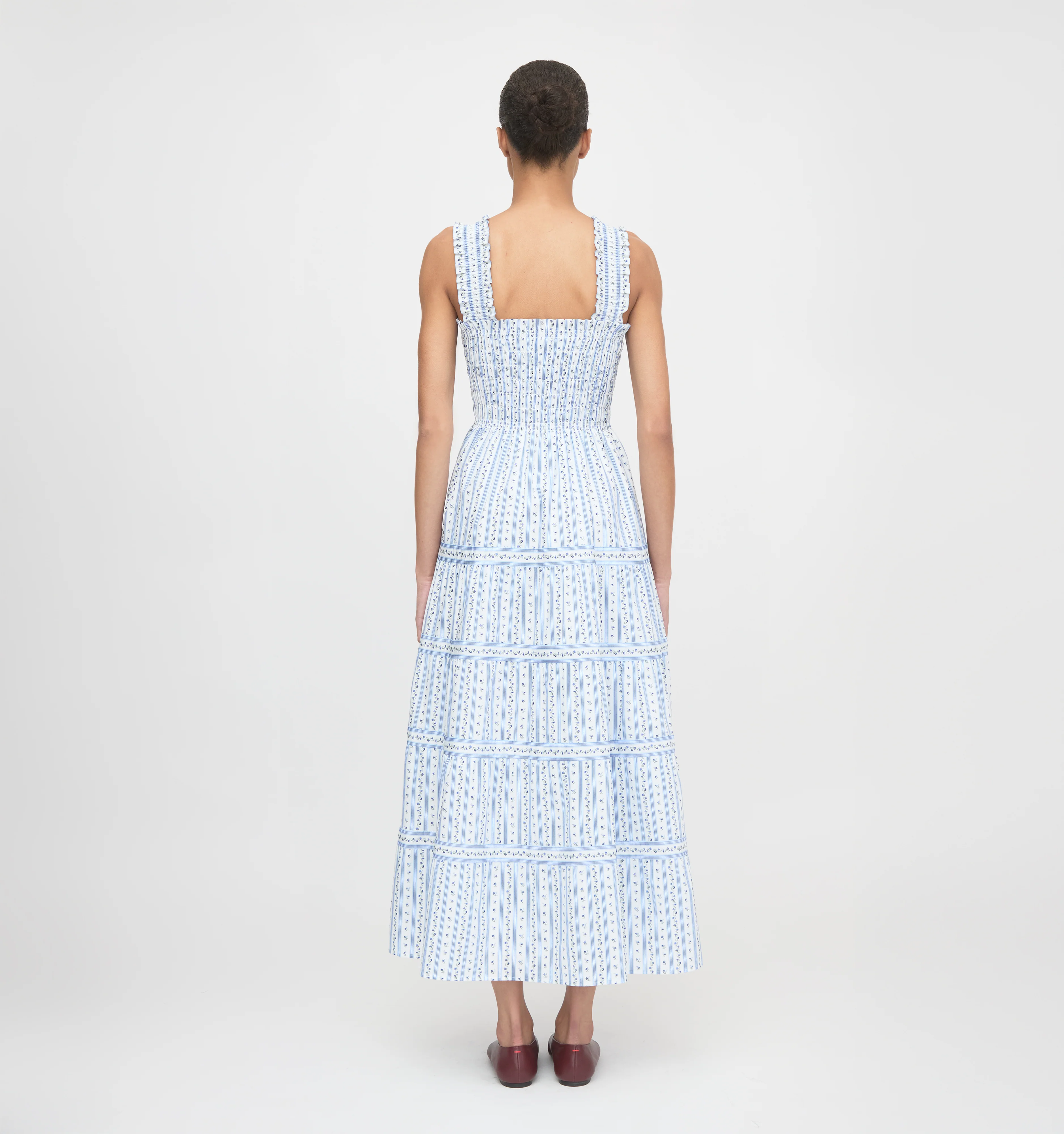The Kimmy Maxi Nap Dress - Blue Petal Stripe