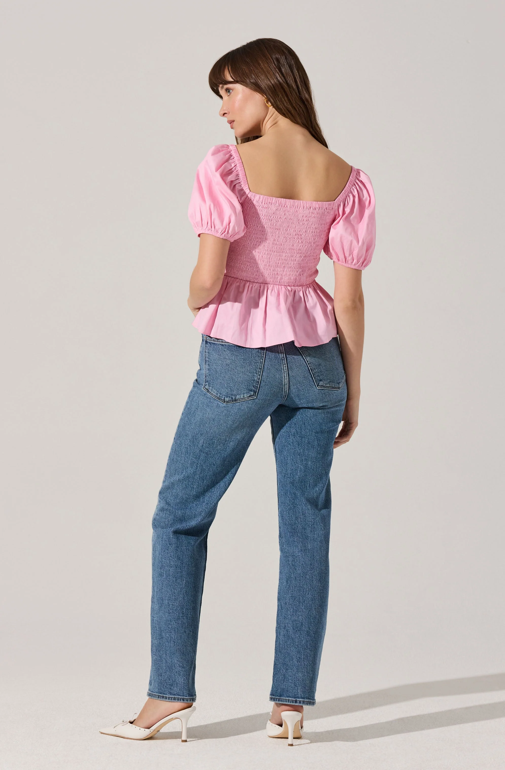 Bow Front Peplum Top