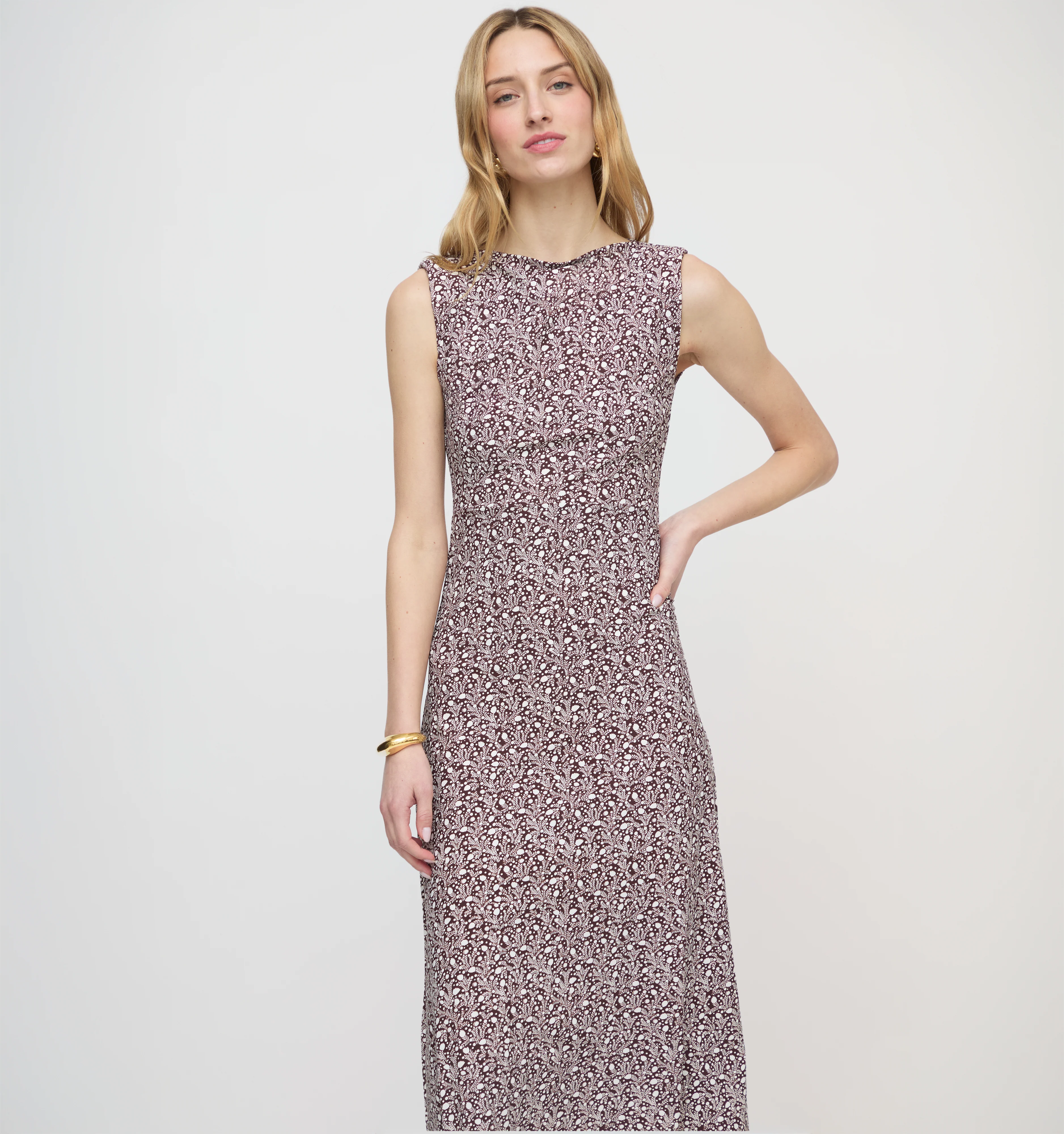 The Sloane Dress - Chocolate Ditsy Thistle