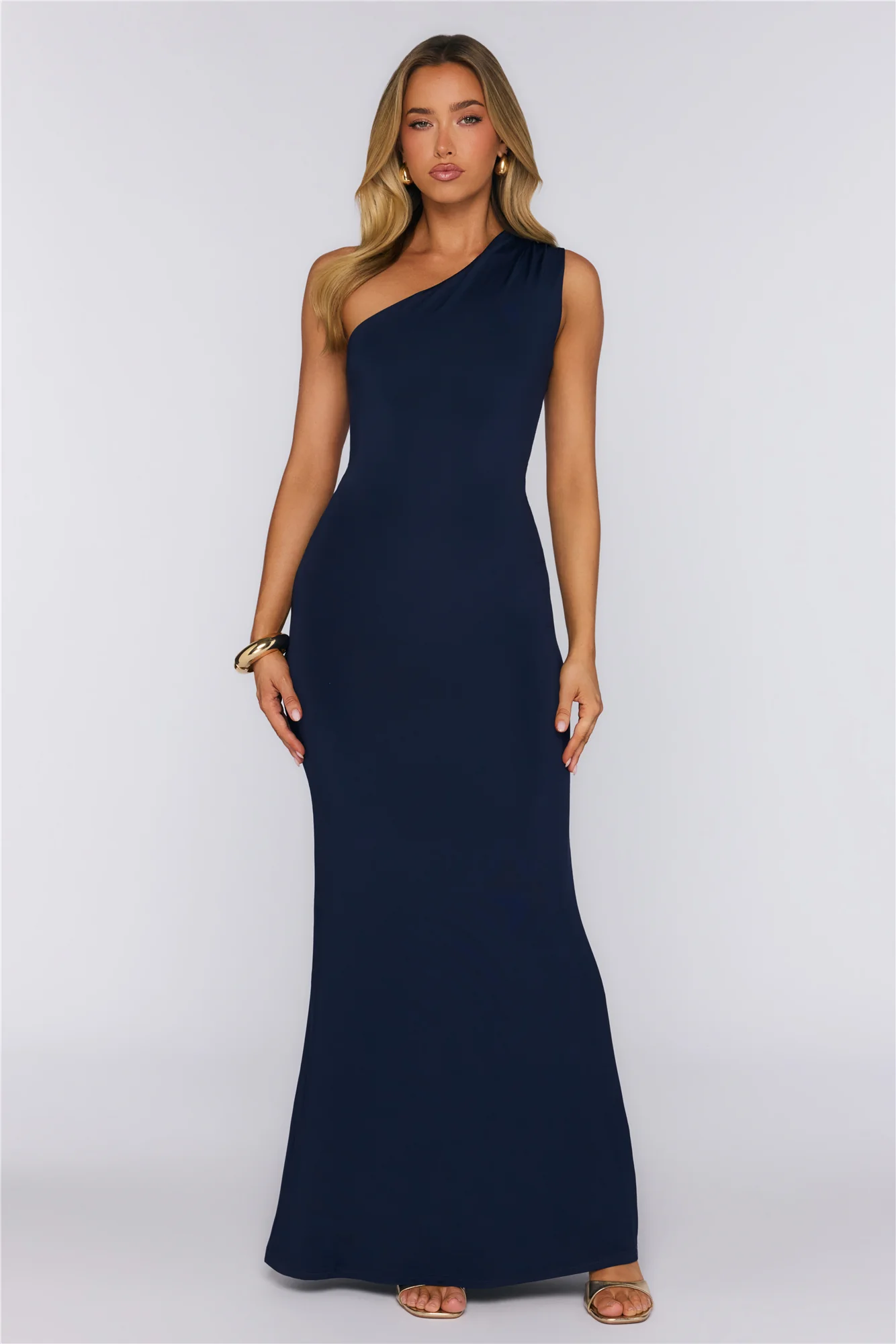 Dreamstate Dressing One Shoulder Maxi Dress Navy