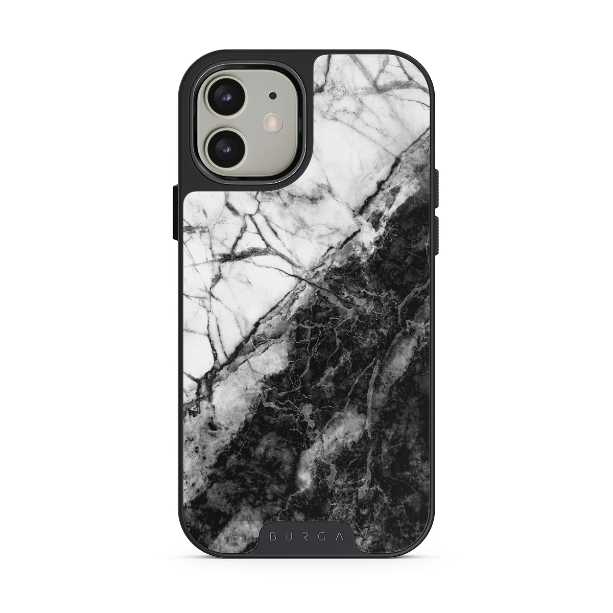 Fatal Contradiction - Black & White Marble iPhone 12 ケース