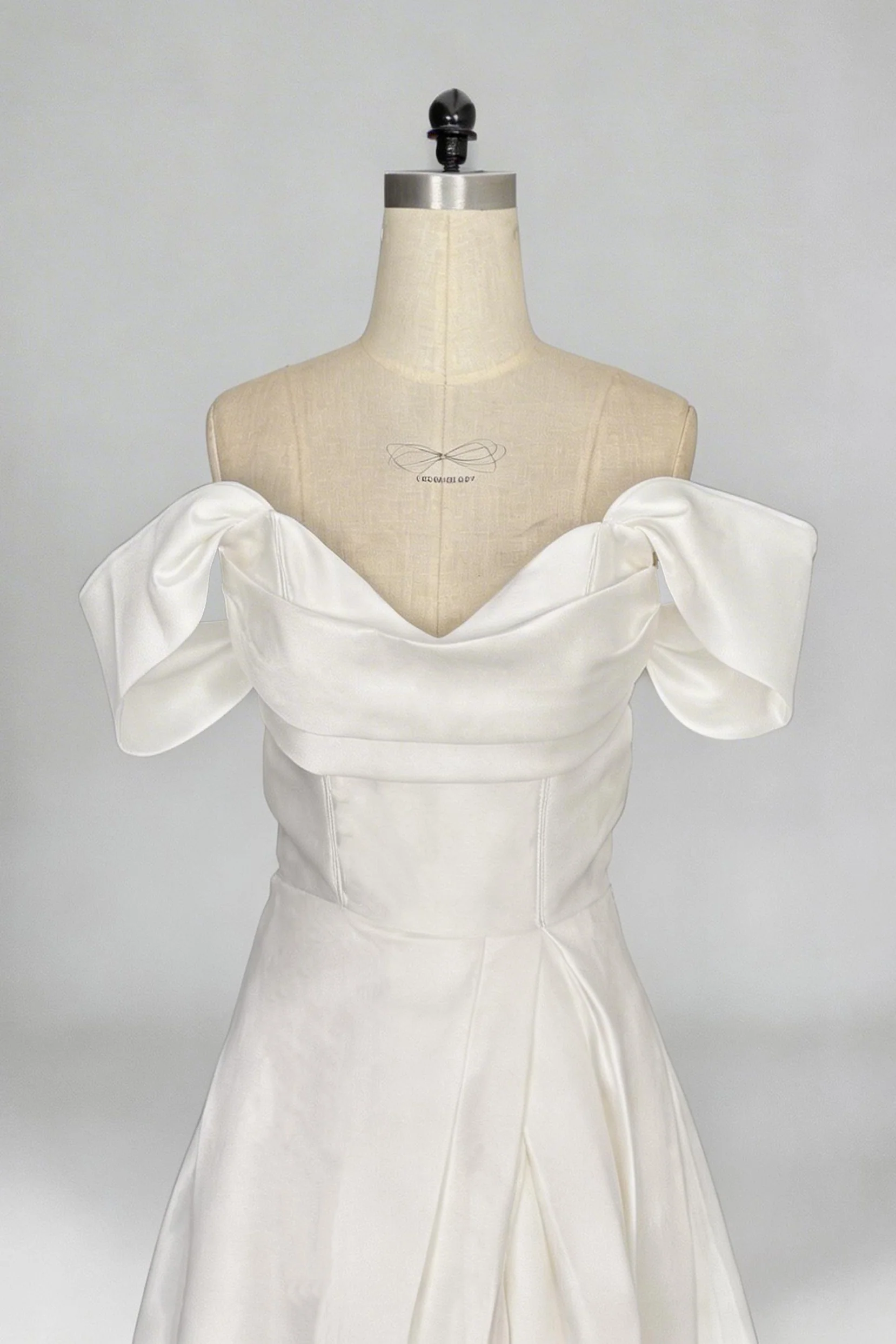 A-Line Court Train Mikado Wedding Dress CW3451