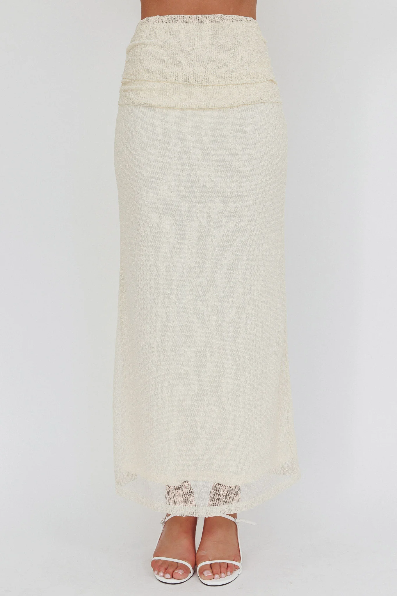 Alivya Ruched Side Maxi Skirt Butter