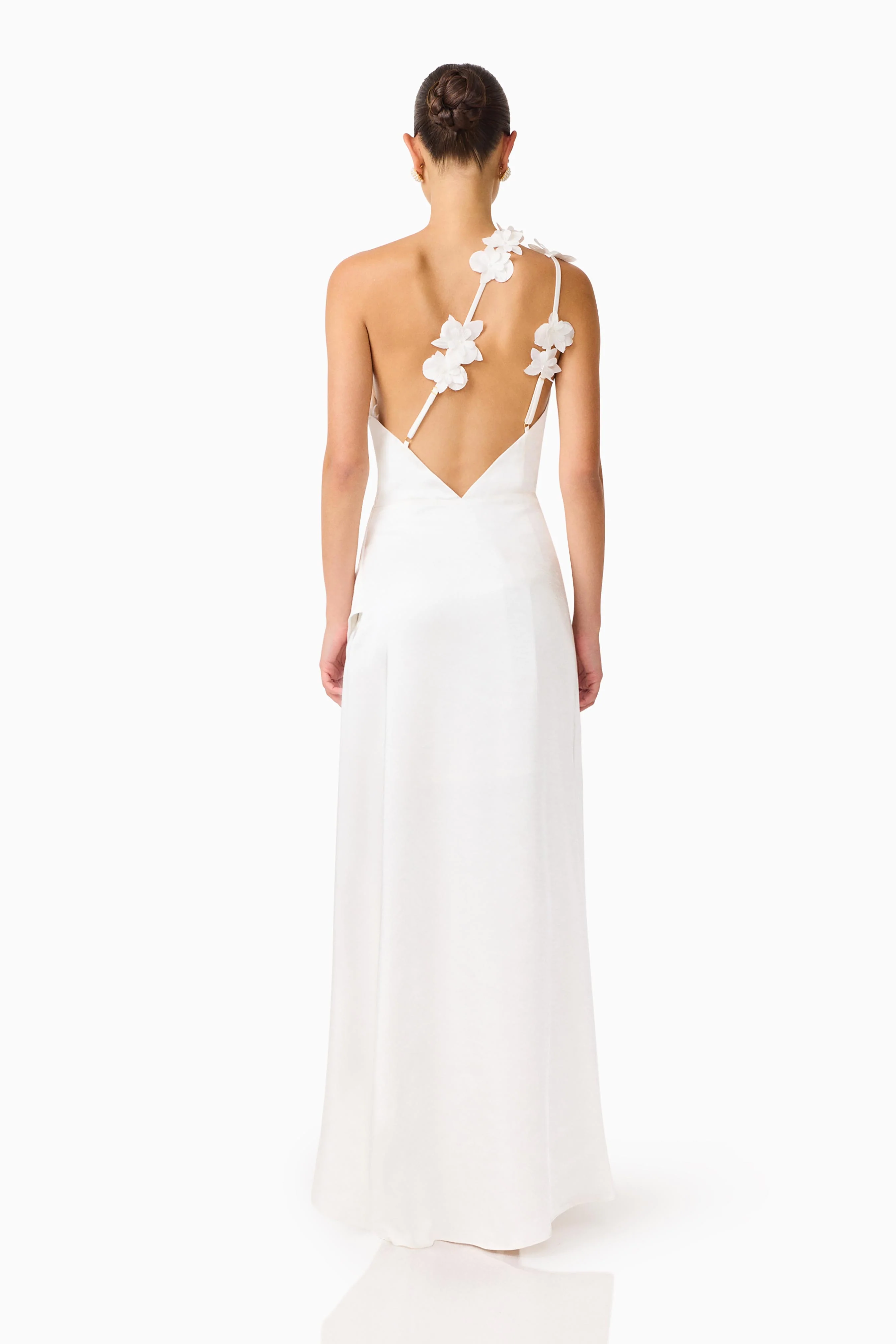 Erielle Asymmetrical Gown in White