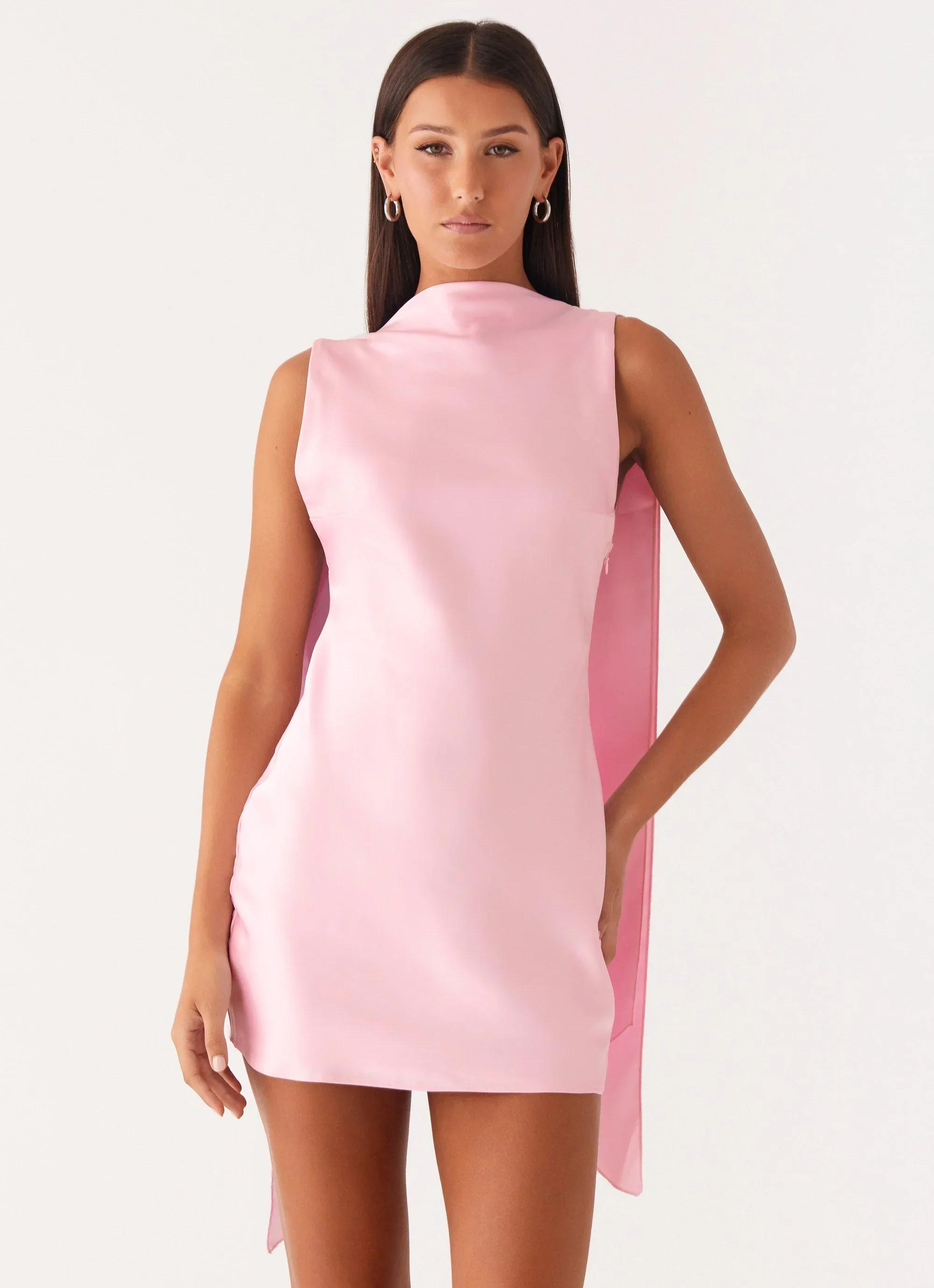 Cerina High Neck Mini Dress - Pink