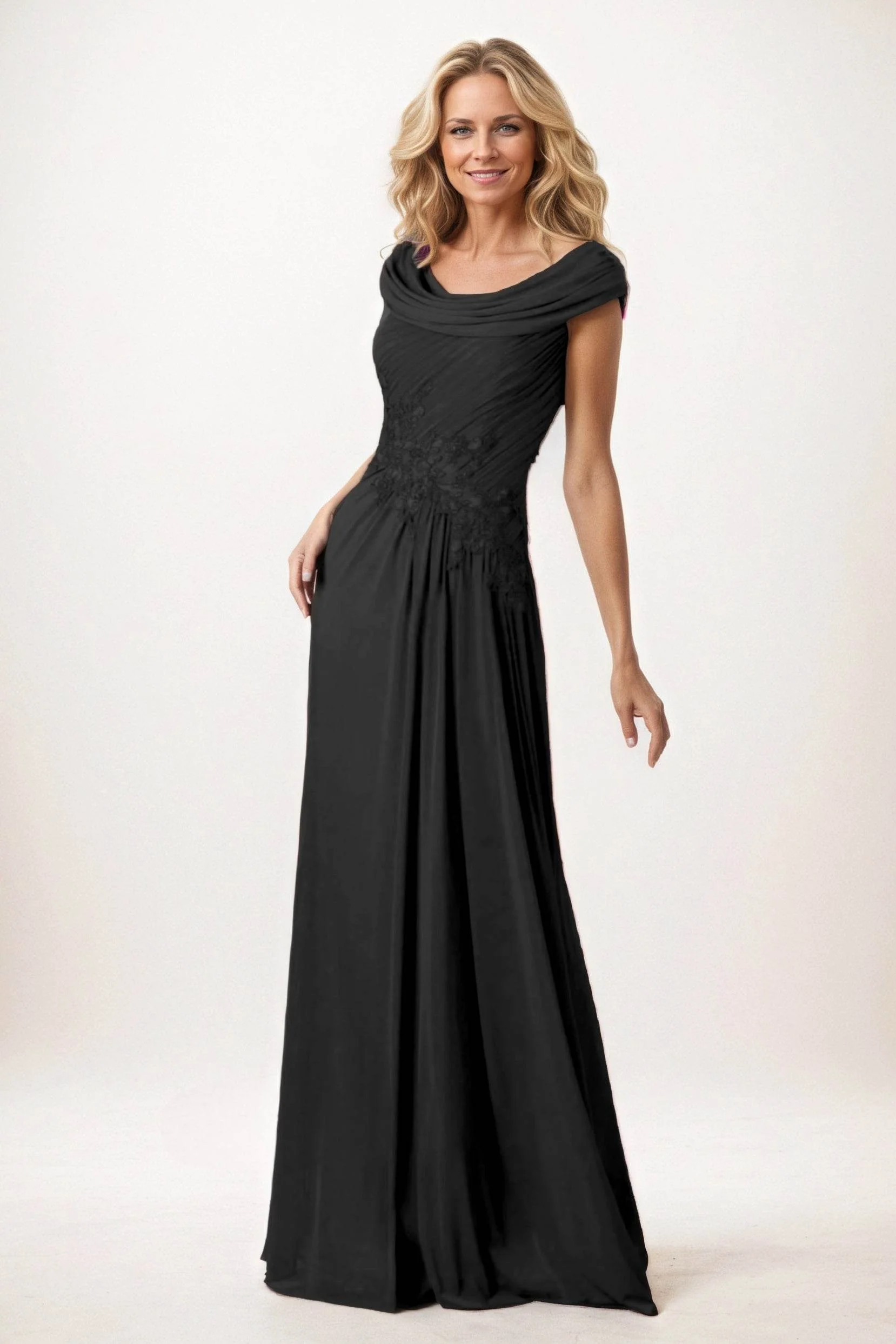 A-Line Maxi Chiffon Mother of the Bride Dresses CM0390