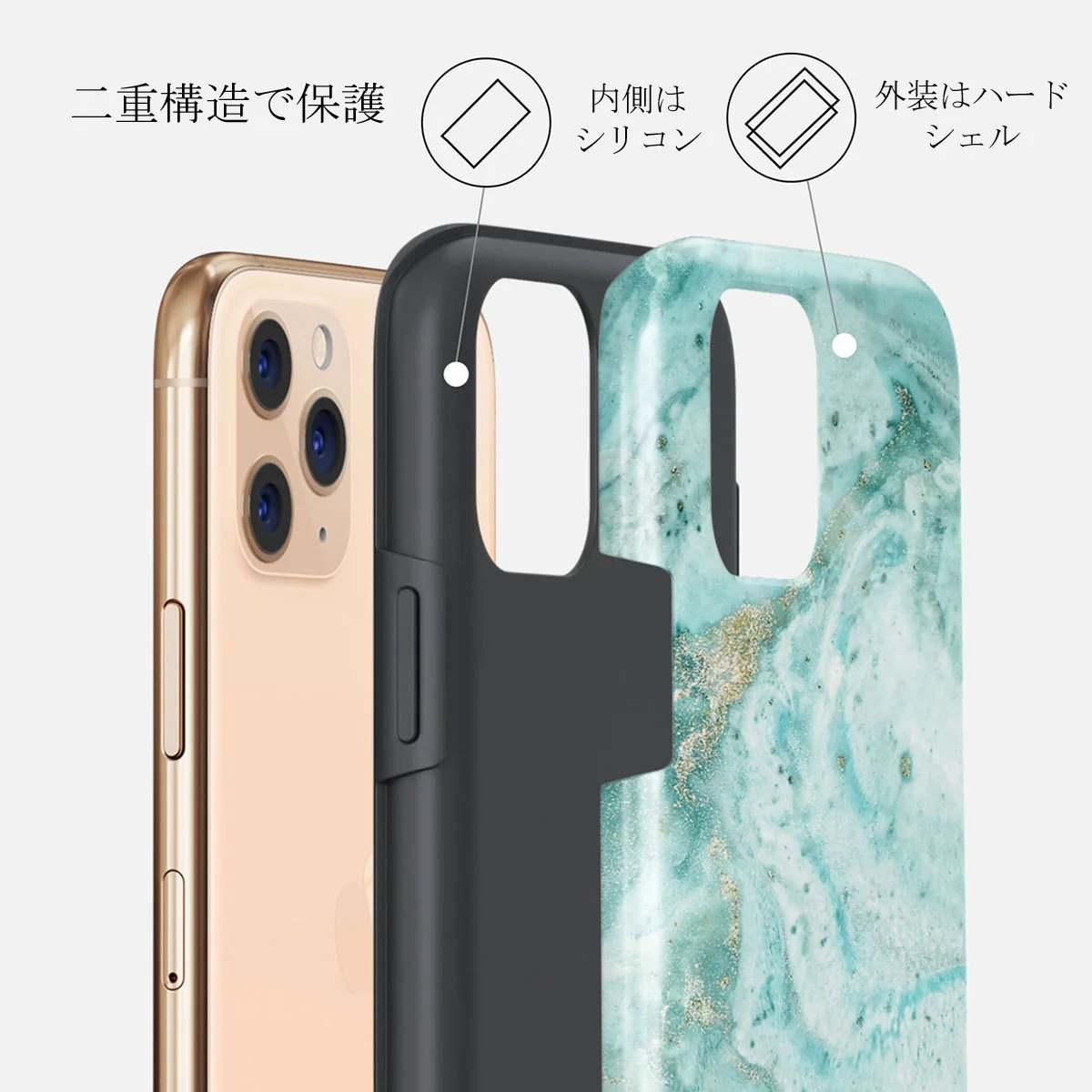 Uluwatu Waves - Teal iPhone 11 Pro Max ケース