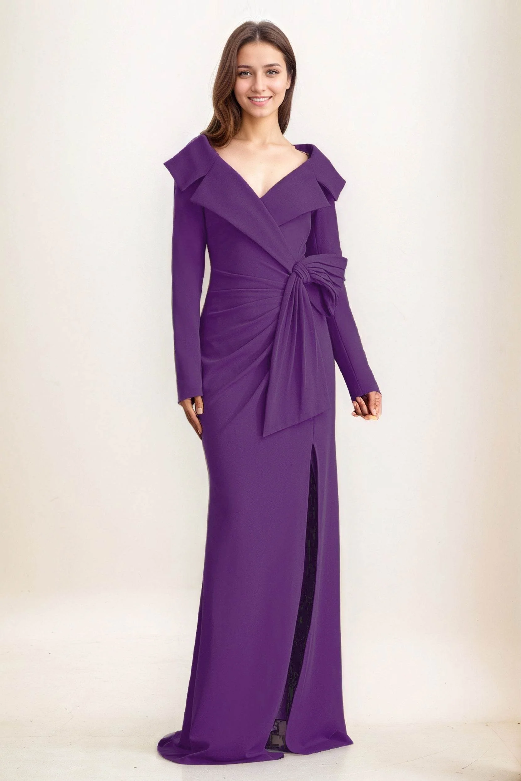 Sheath-Column Maxi Elastic Cloth Wedding Guest Dress CG0283