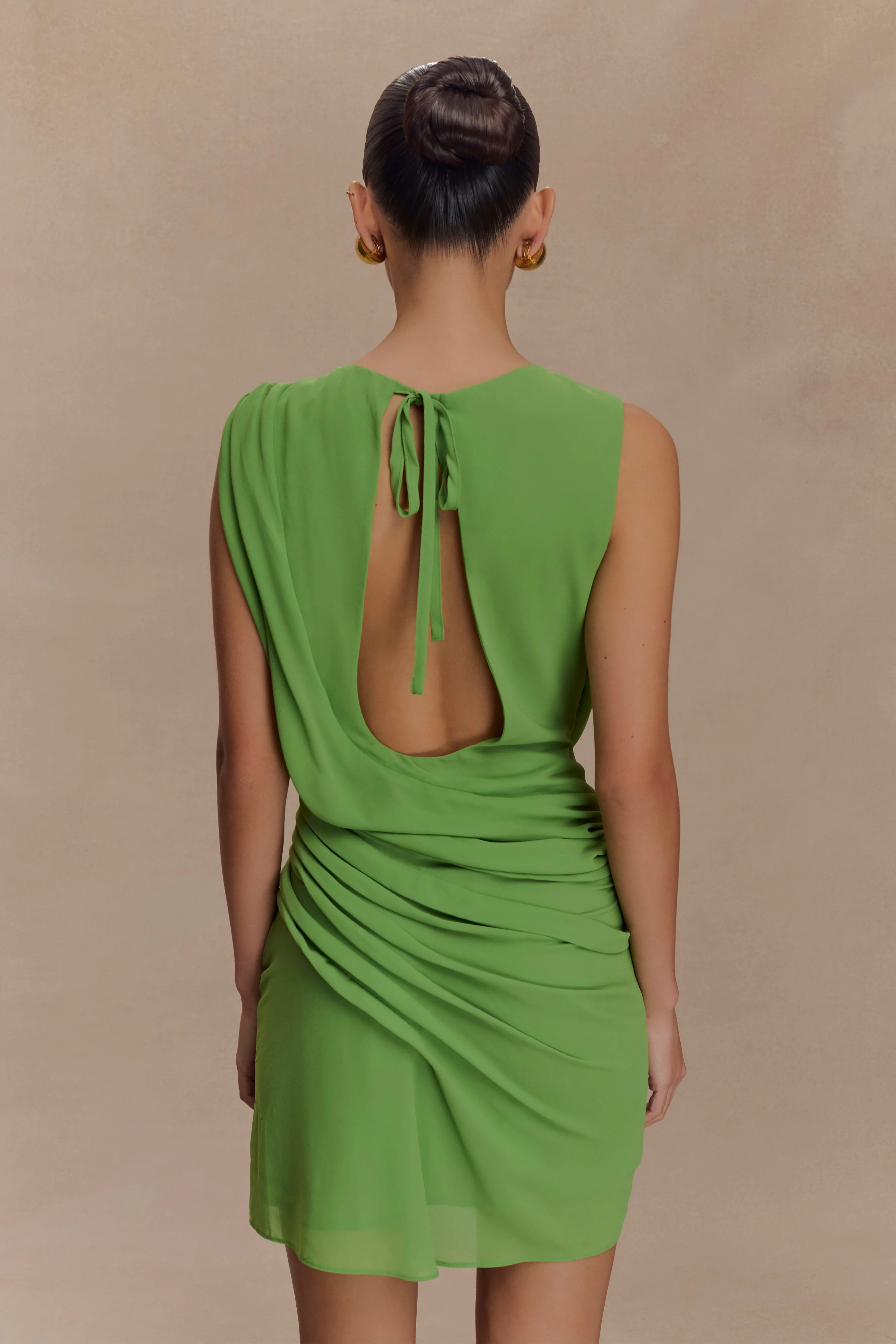 Oria Chiffon Mini Dress - Green