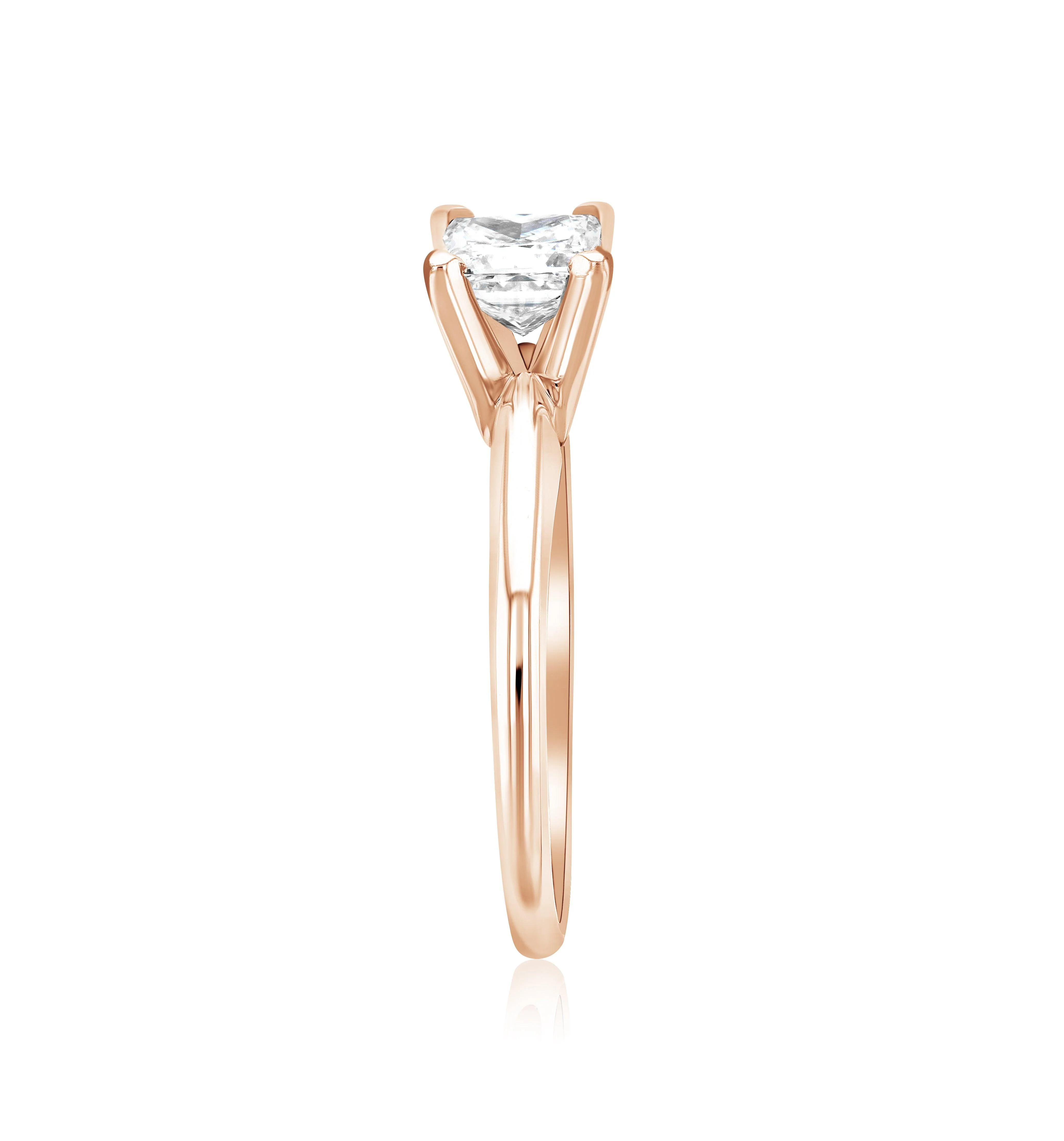 Princess Cut Diamond Solitaire Engagement Ring L3026 - lemrro