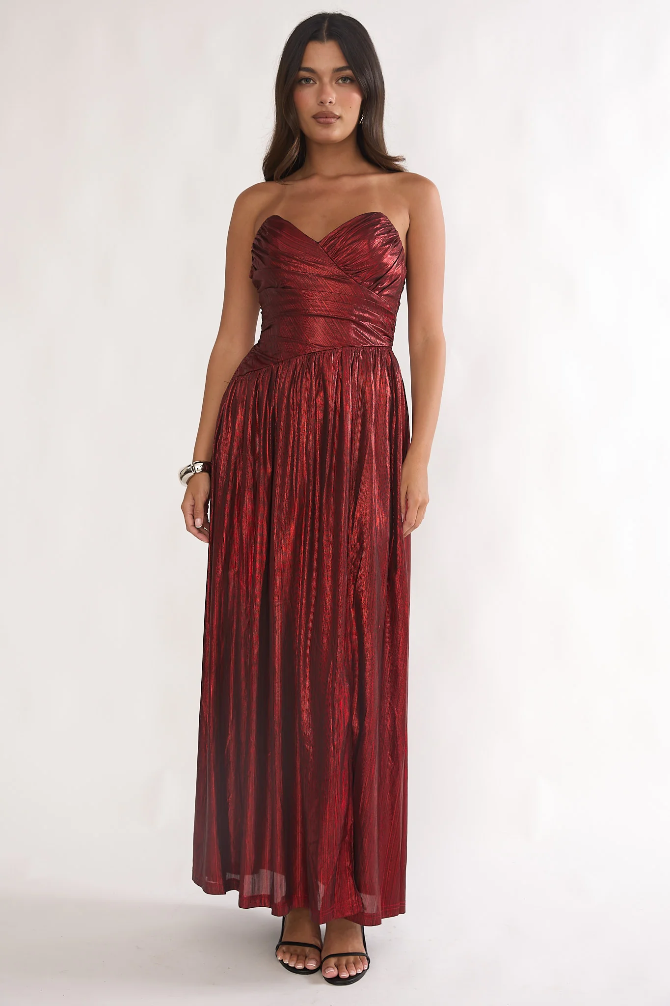 Marin Pointed Sweetheart Maxi Dress Wine - luluinthesky