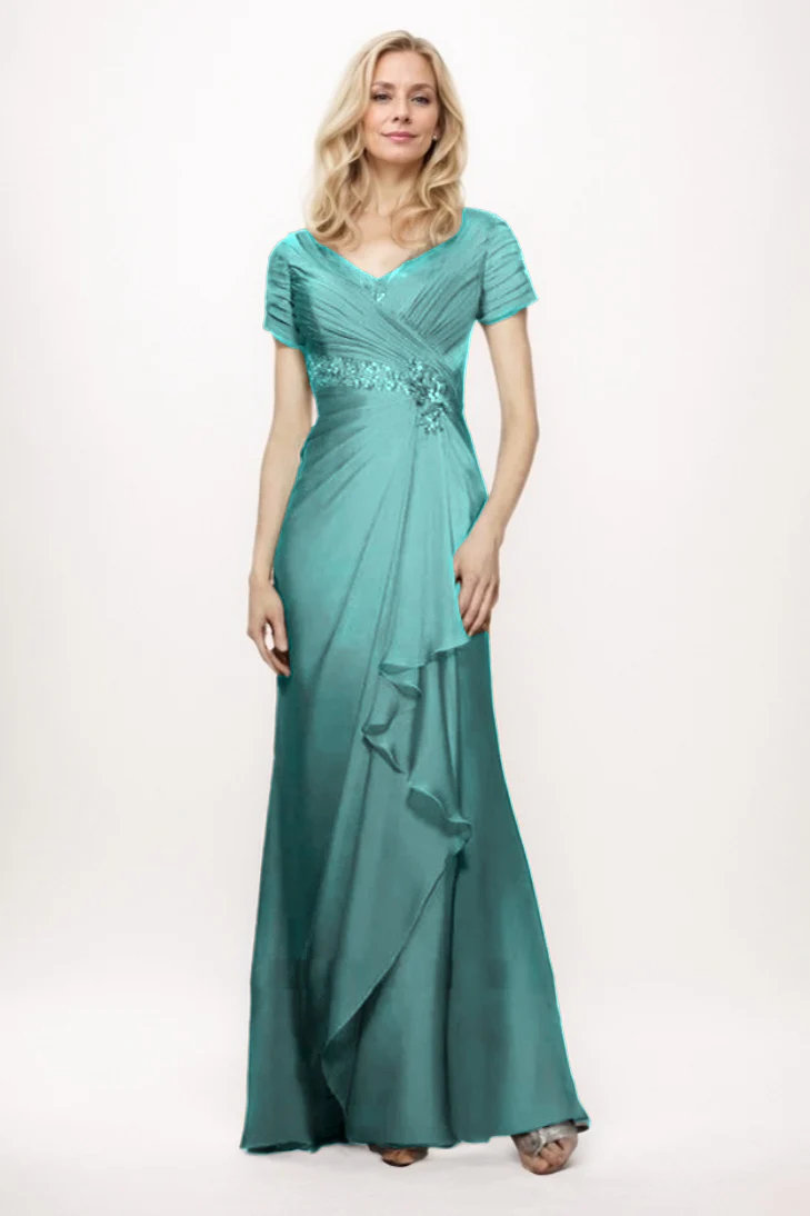 Sheath-Column Maxi Chiffon Mother Of The Bride Dress CM0277