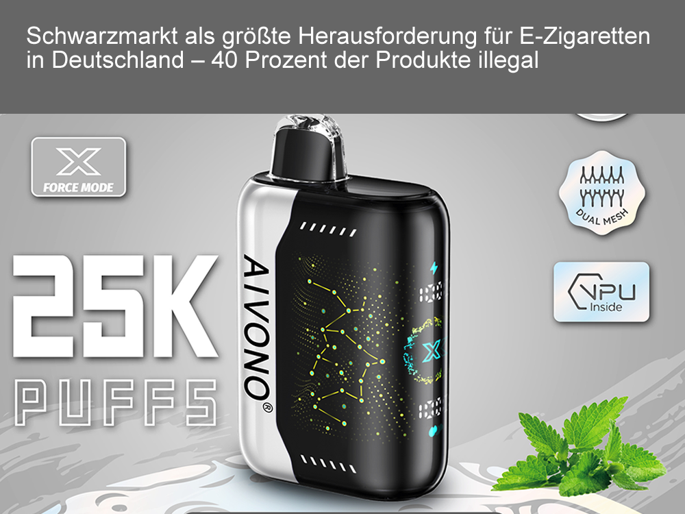 Schwarzmarkt als größte Herausforderung für E-Zigaretten in Deutschland – 40 Prozent der Produkte illegal