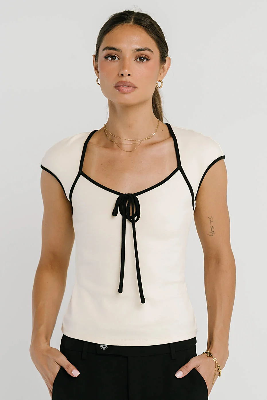 Trixie Knit Top in Cream