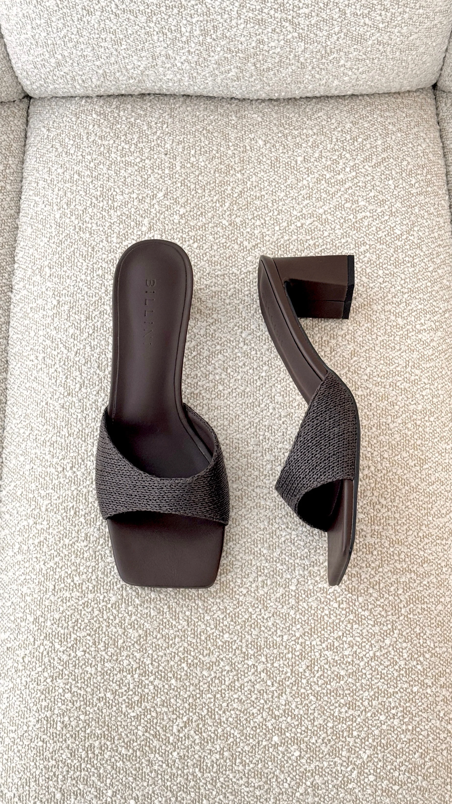 Freda Heel - Chocolate Raffia