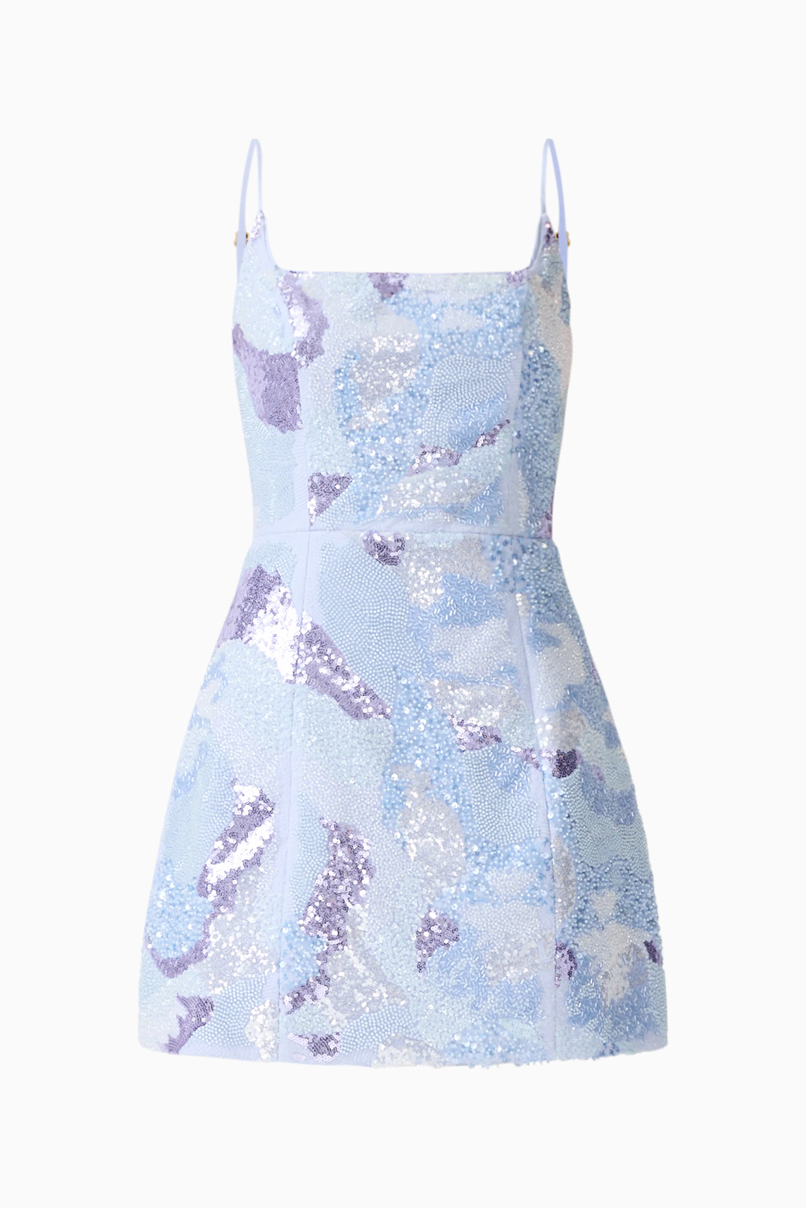 Aurae Embellished Mini Dress in Sky Blue