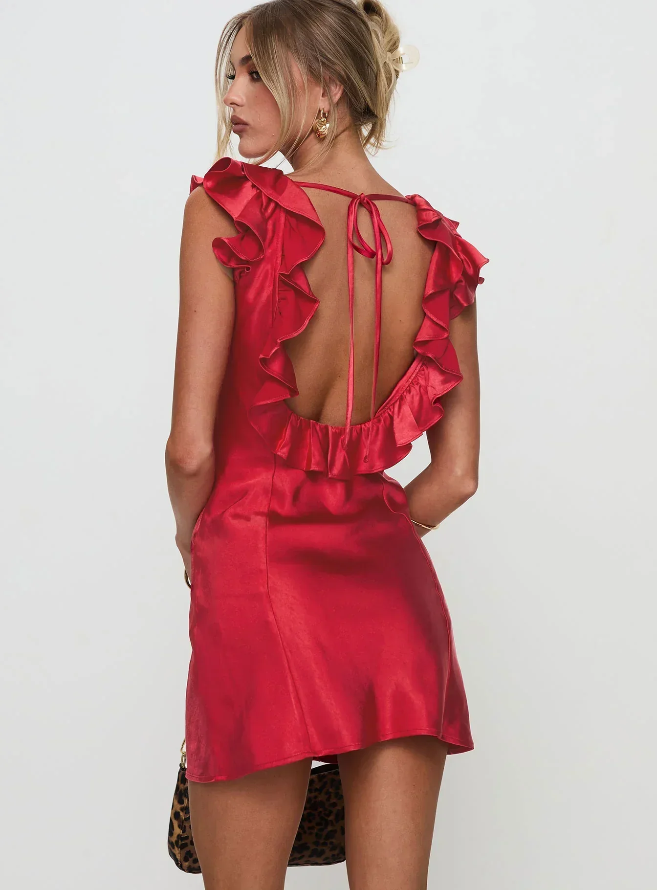 Butacup Frill Mini Dress Red