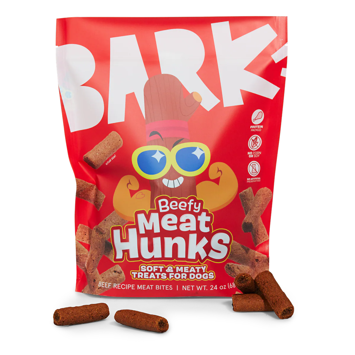 Beefy Meat Hunks Dog Treats, 24 Oz