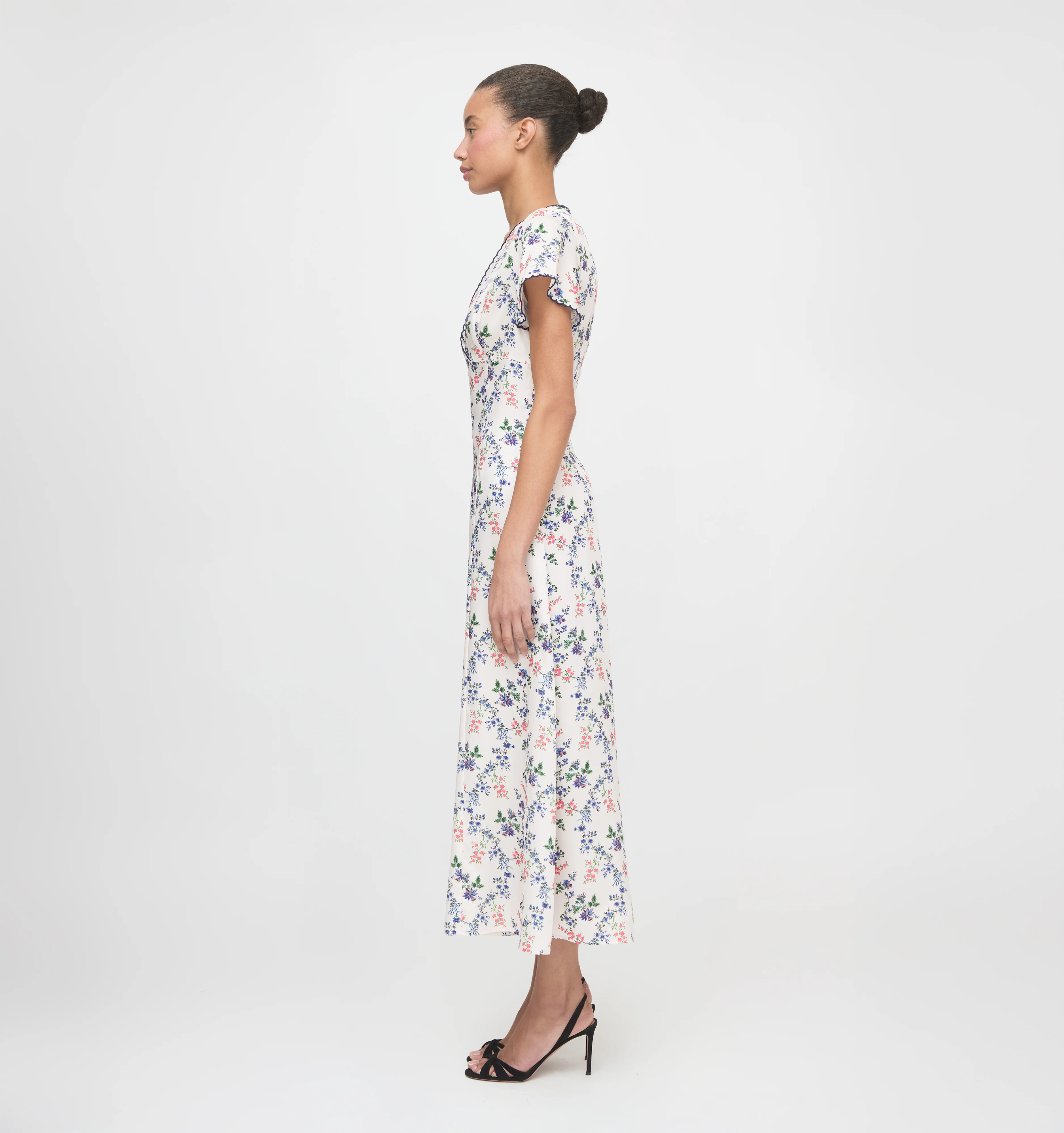 The Brie Dress - Scallop Bow Chintz Pink