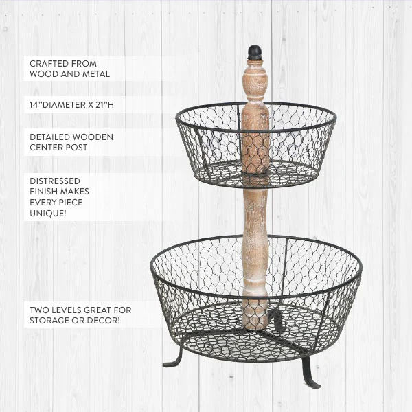 Chicken Wire Tiered Display Basket