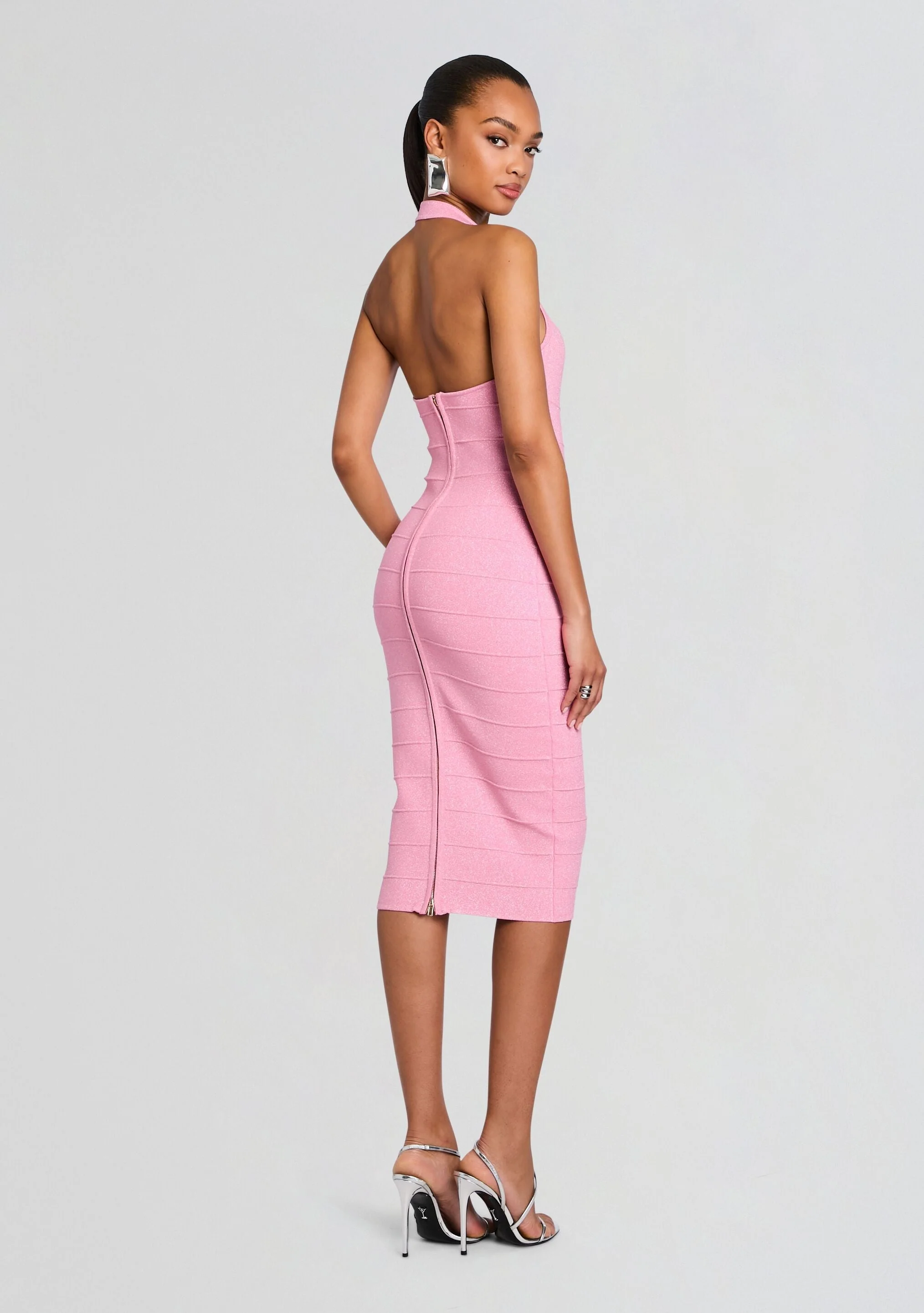 Cloe Metallic Bandage Knit Dress