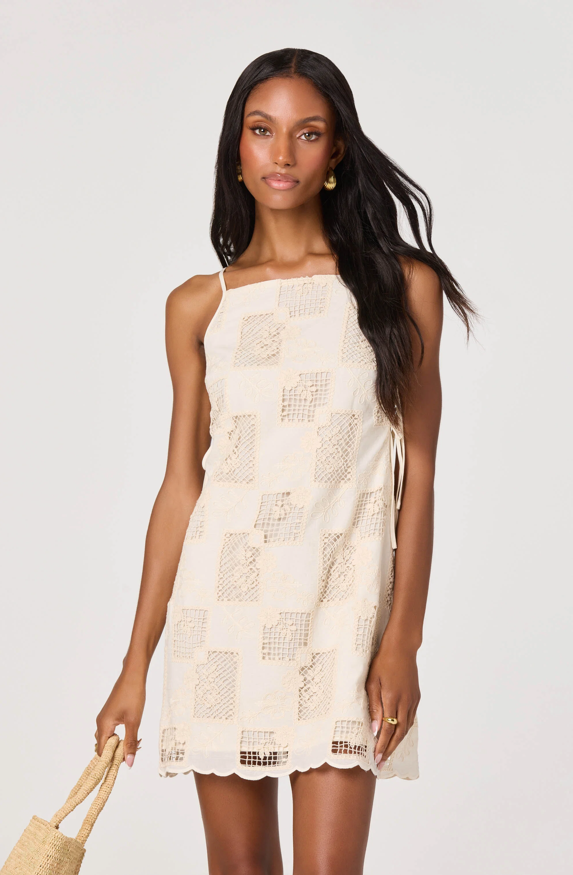 Samira Embroidered Eyelet Mini Dress