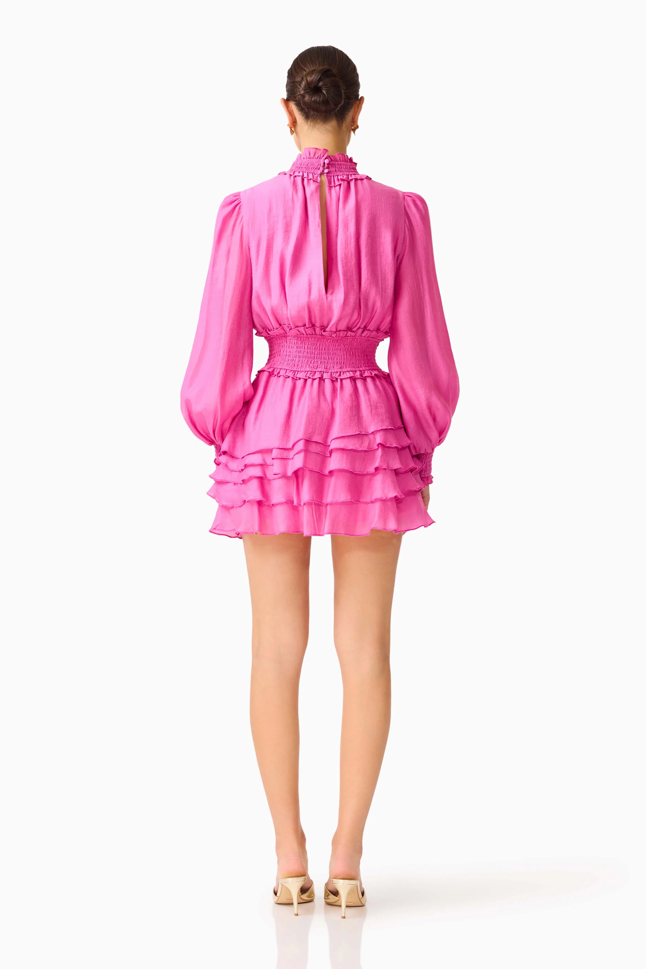Rosera Long Sleeve Playsuit in Pink