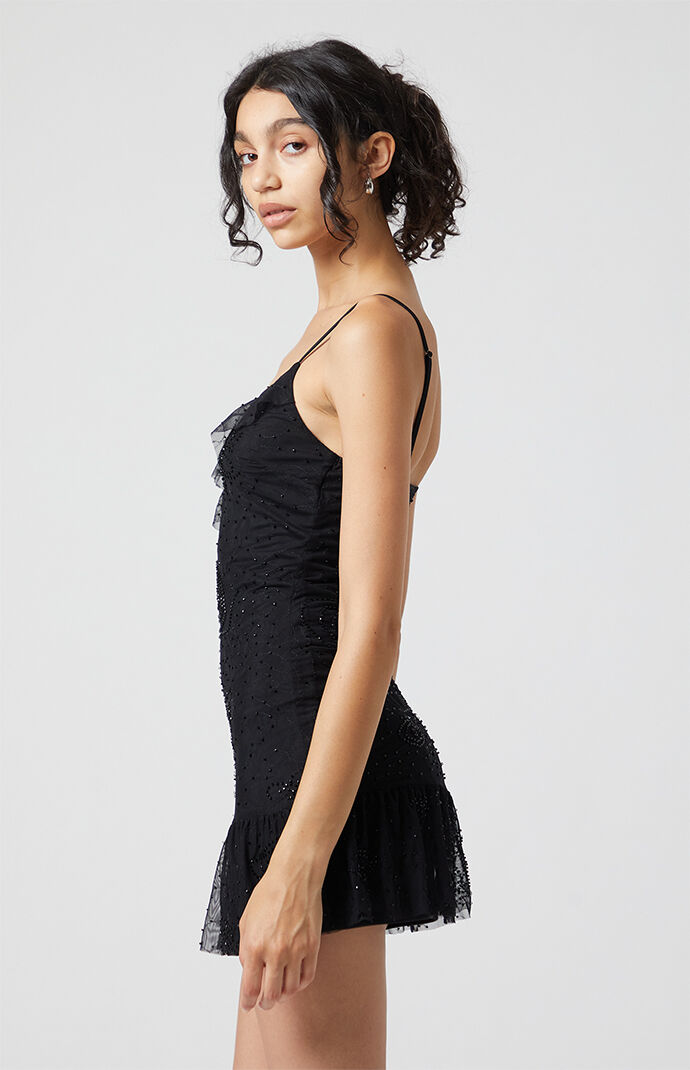 LA Hearts Trim V-Neck Babydoll Dress