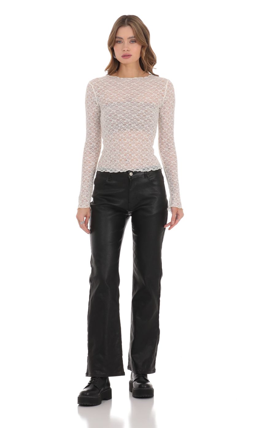 Faux Leather Jeans in Black