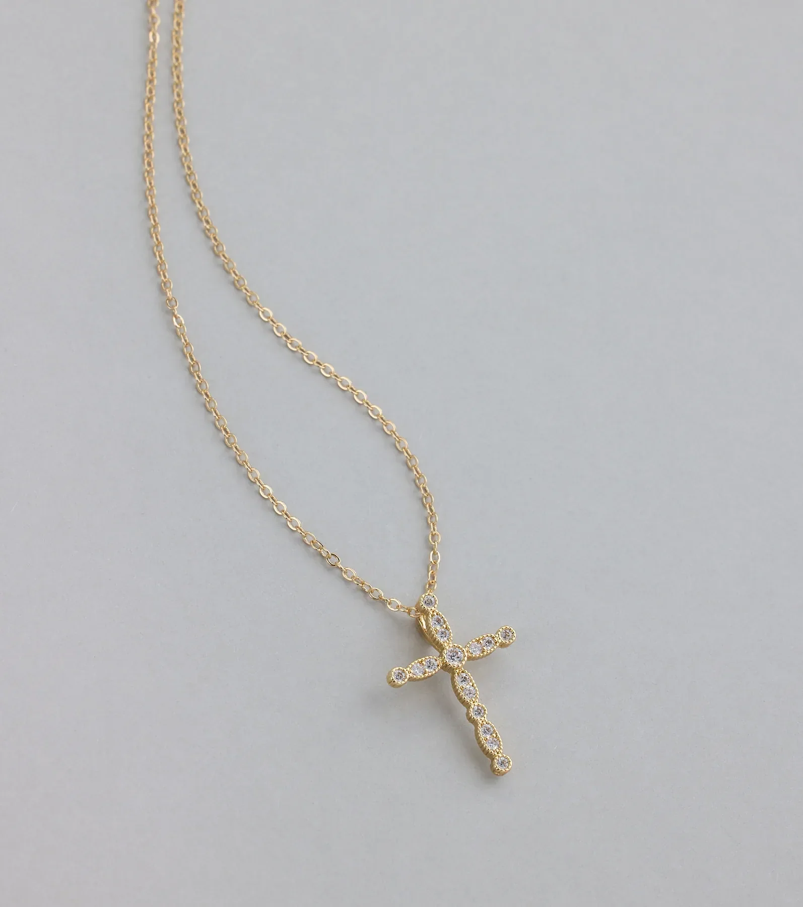 Divine Sparkle Cubic Zirconia Cross Necklace