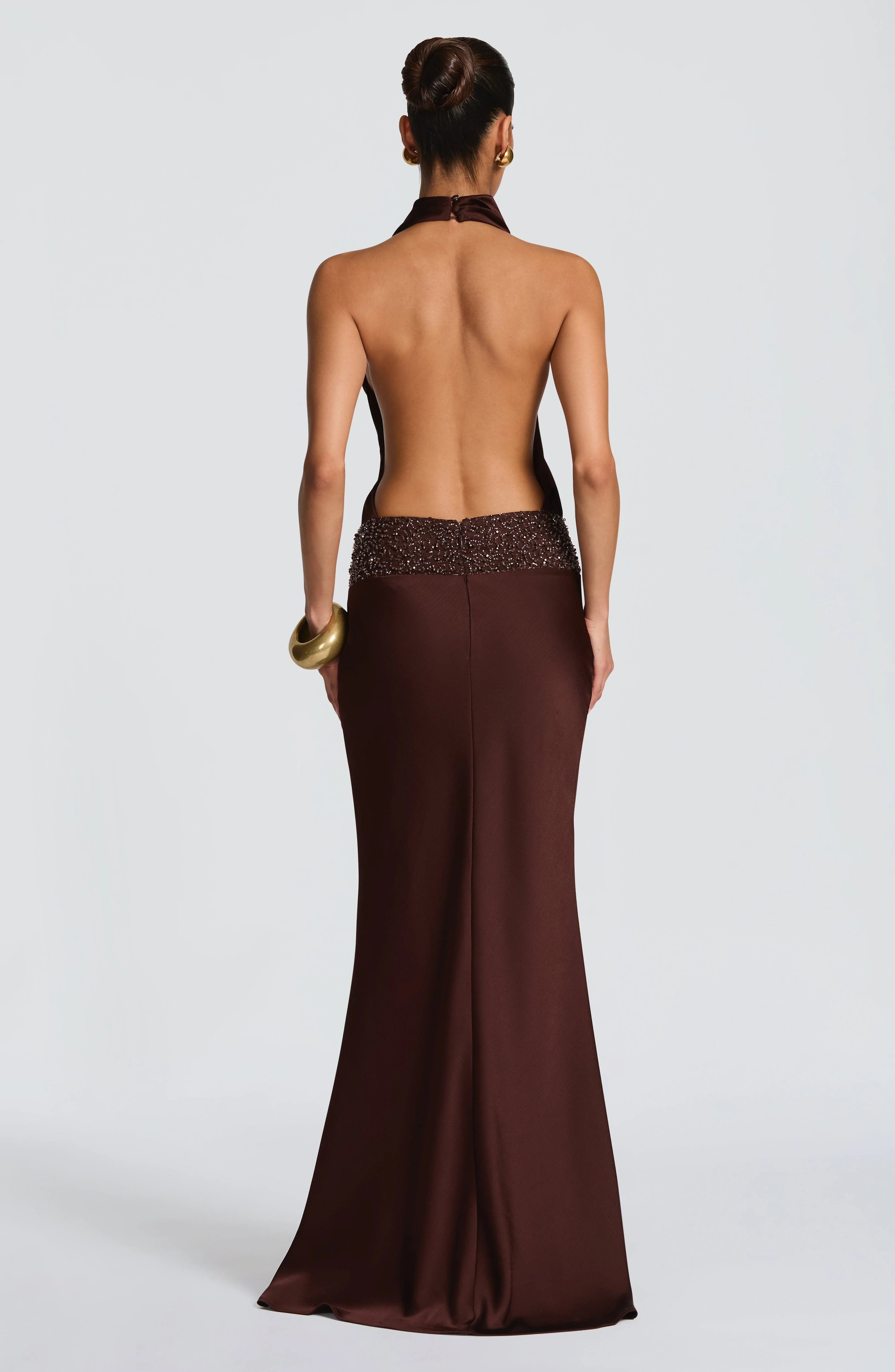 Armelle Maxi Dress - Plum Brown