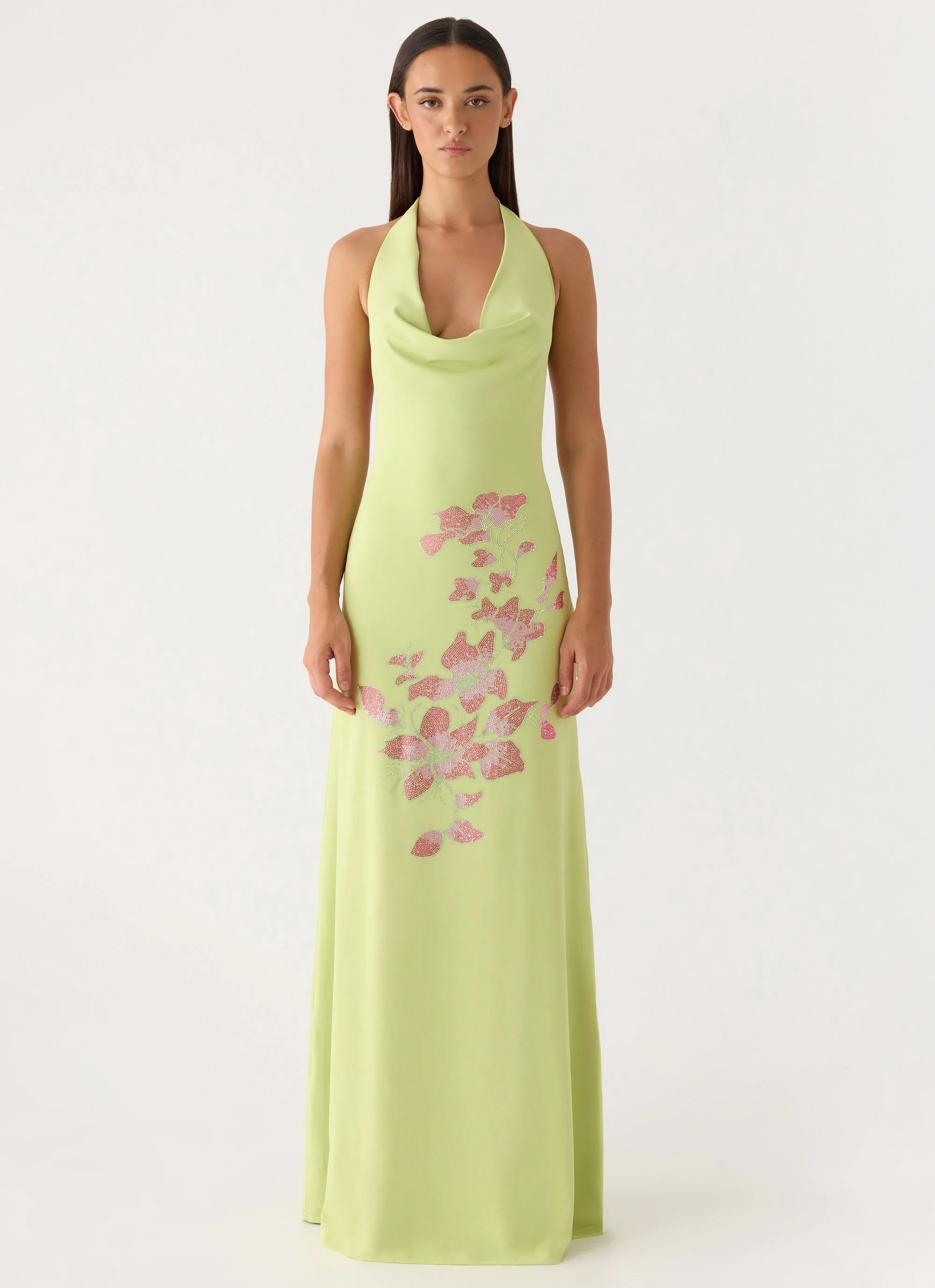 Quaresma Embellished Maxi Dress - Lime