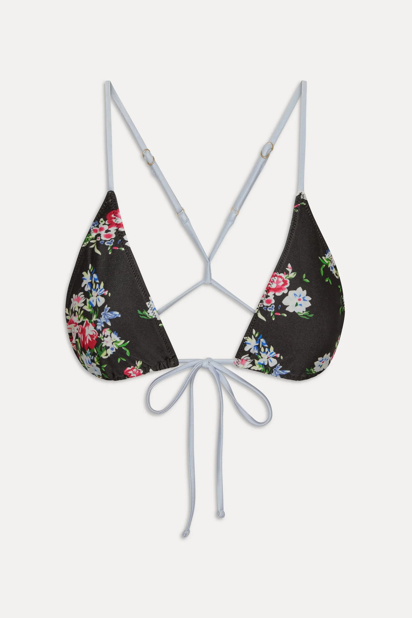 June Satin Skimpy Bikini Top - Bouquet