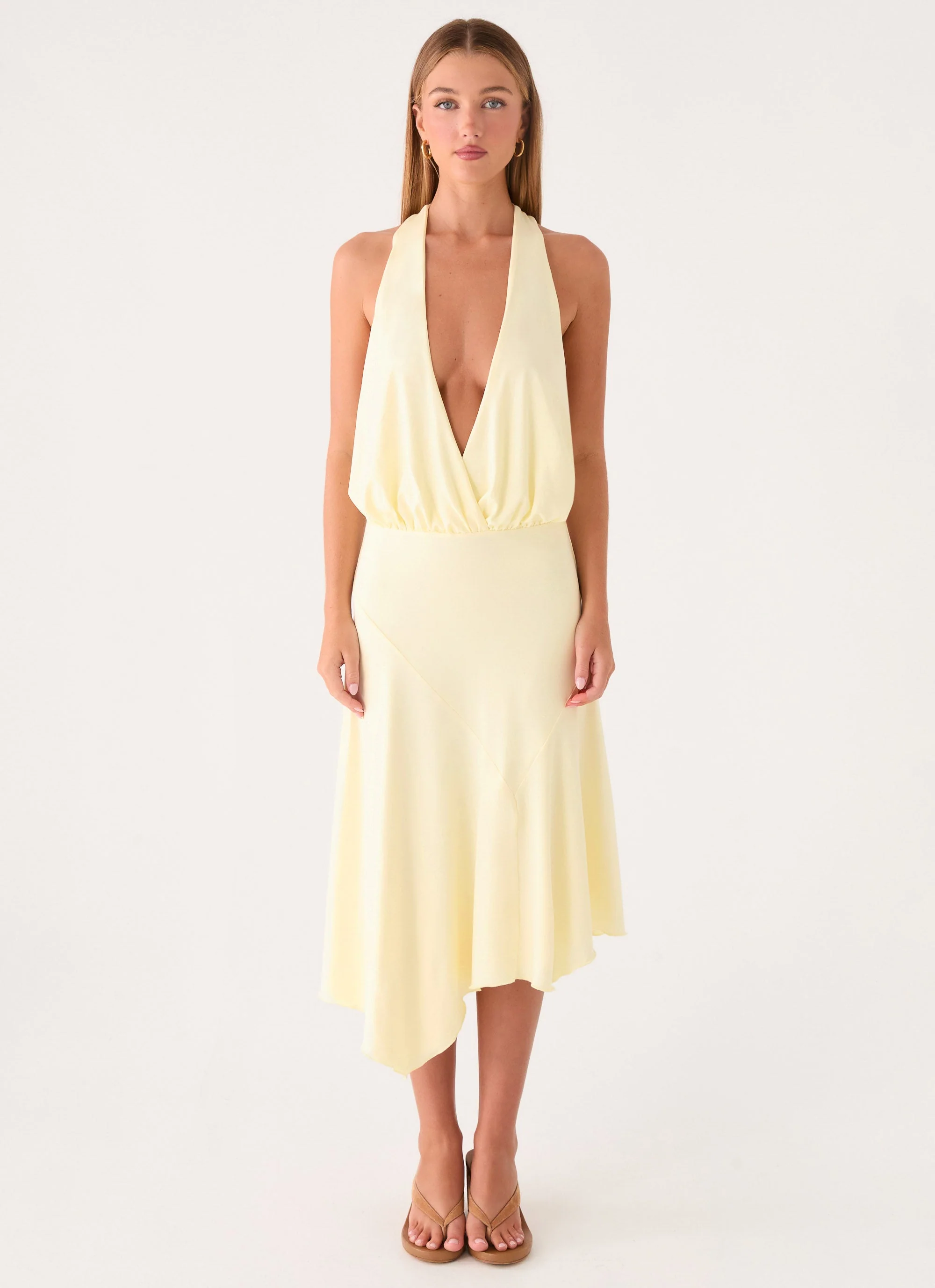 Ignite It Midi Dress - Lemon