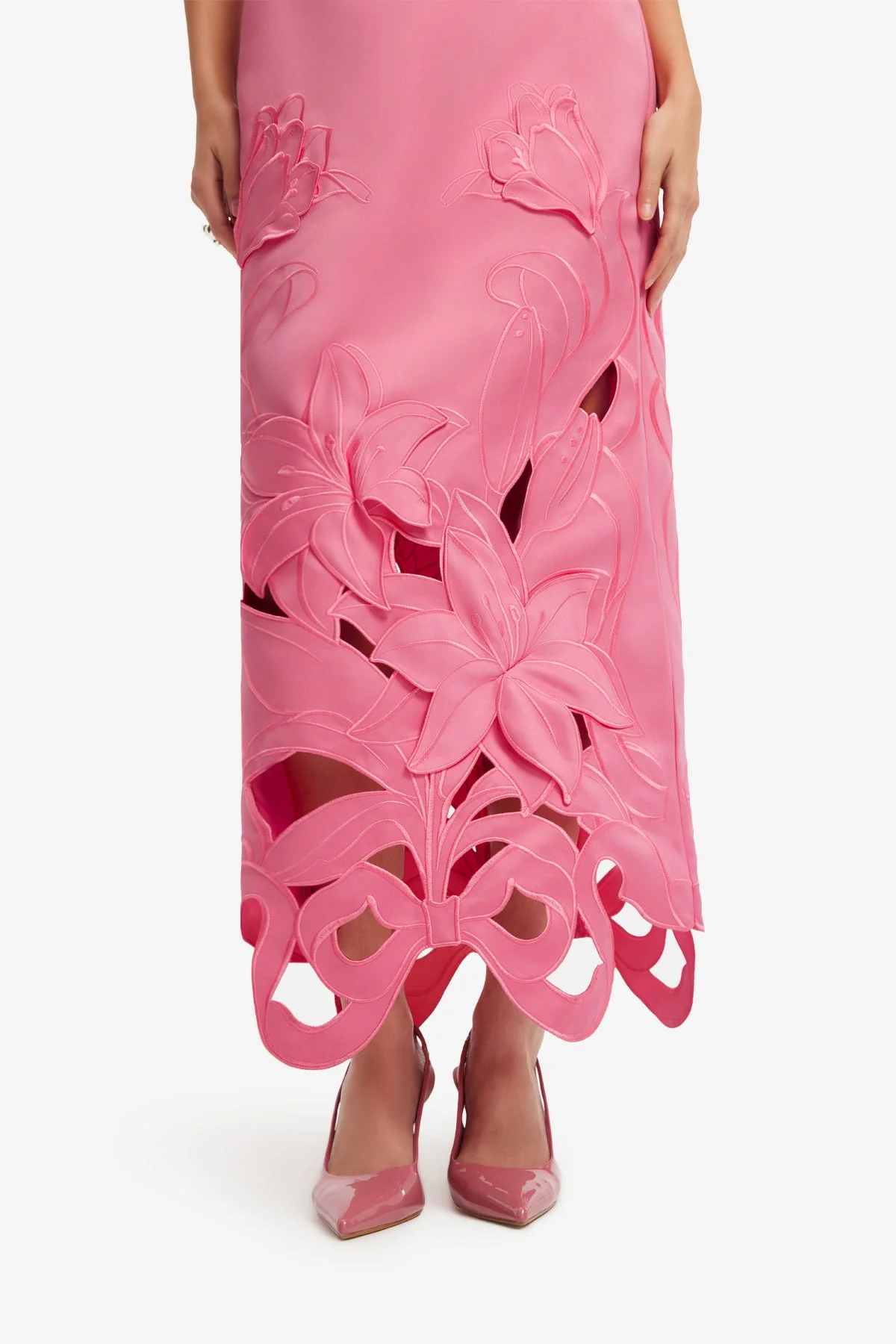 Rayna Appliqué Bustier Maxi Dress - Lily in Fuchsia