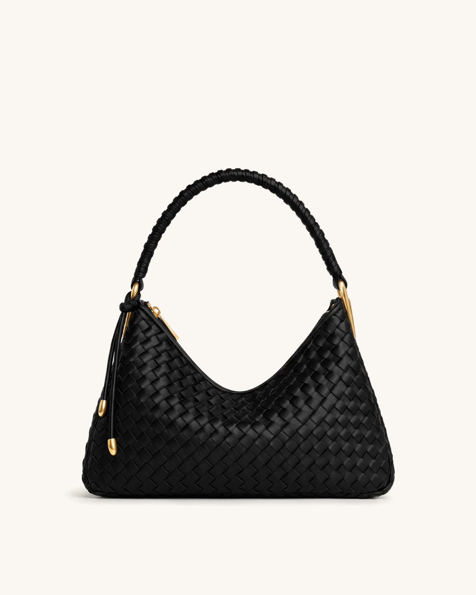 Lorena Woven Shoulder Bag - Black