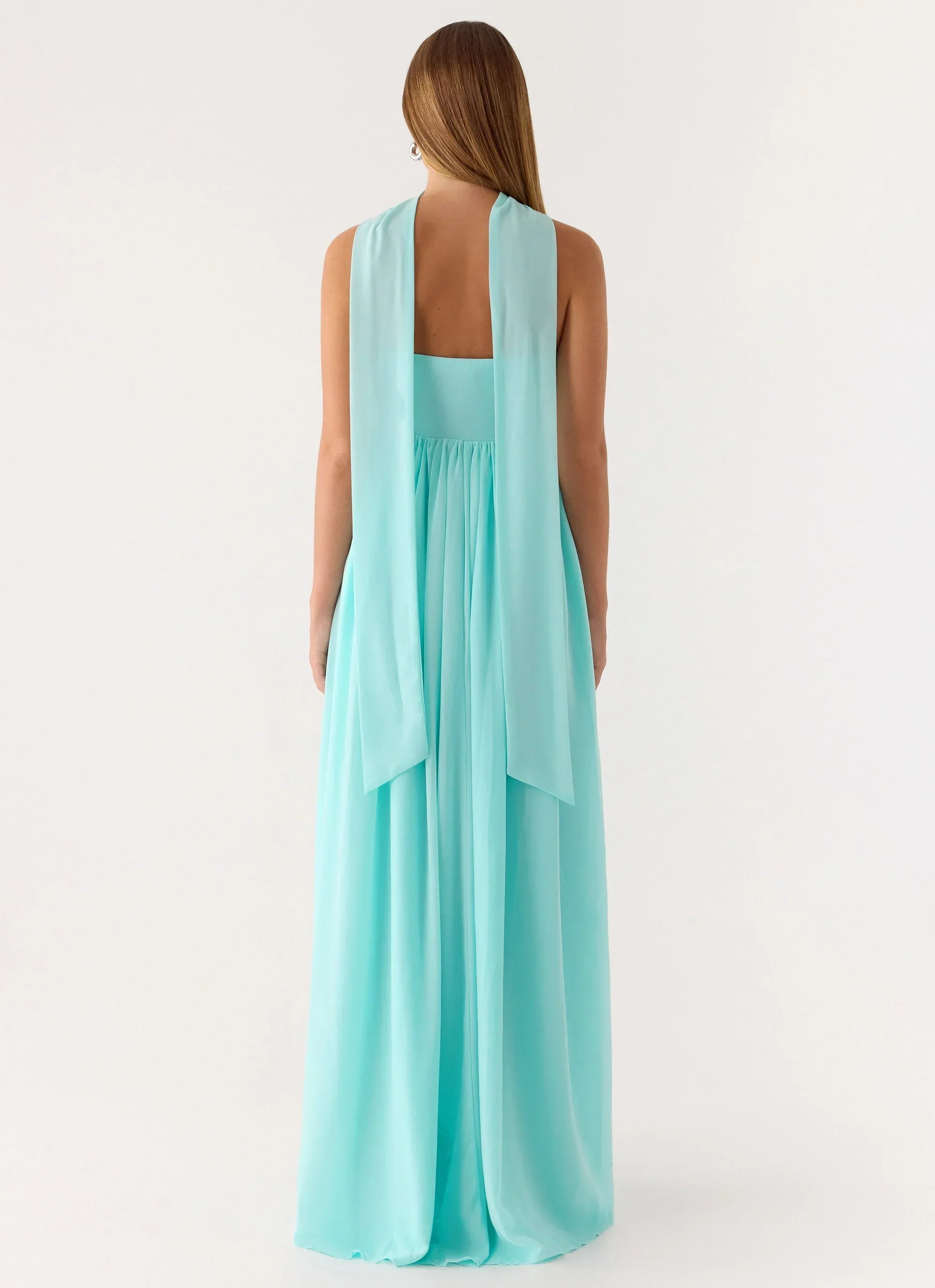 Celestino Scarf Maxi Dress - Aqua - luluinthesky