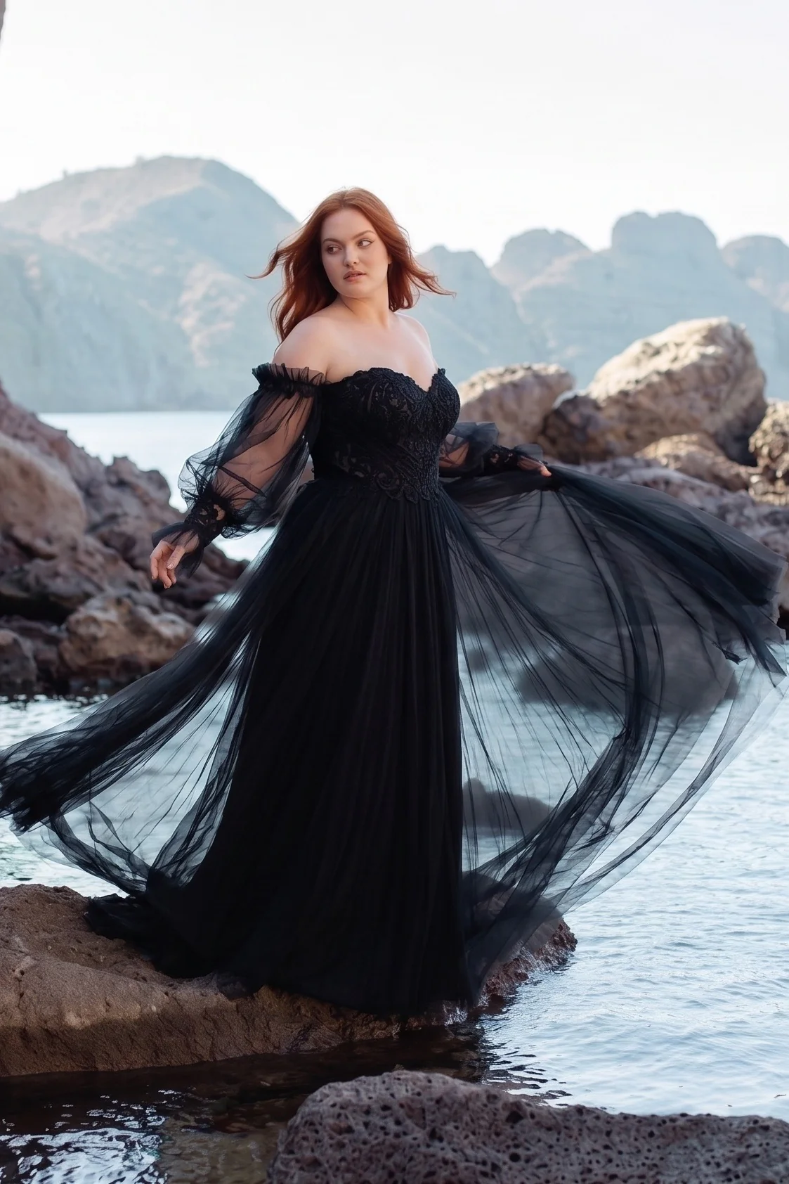 Trumpet-Mermaid Court Train Chiffon Wedding Dress CW3267