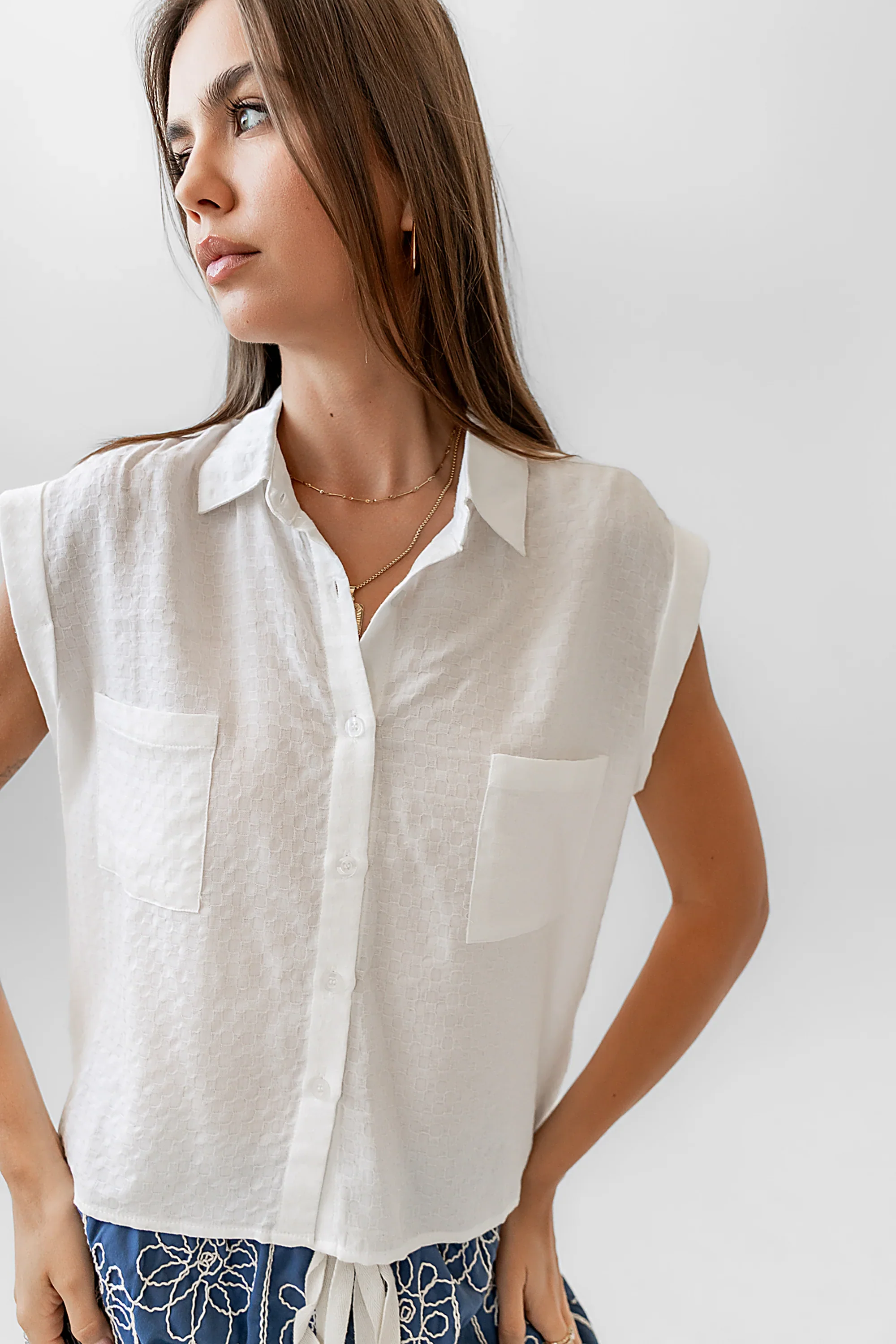 Isla Sheer Blouse in Ivory