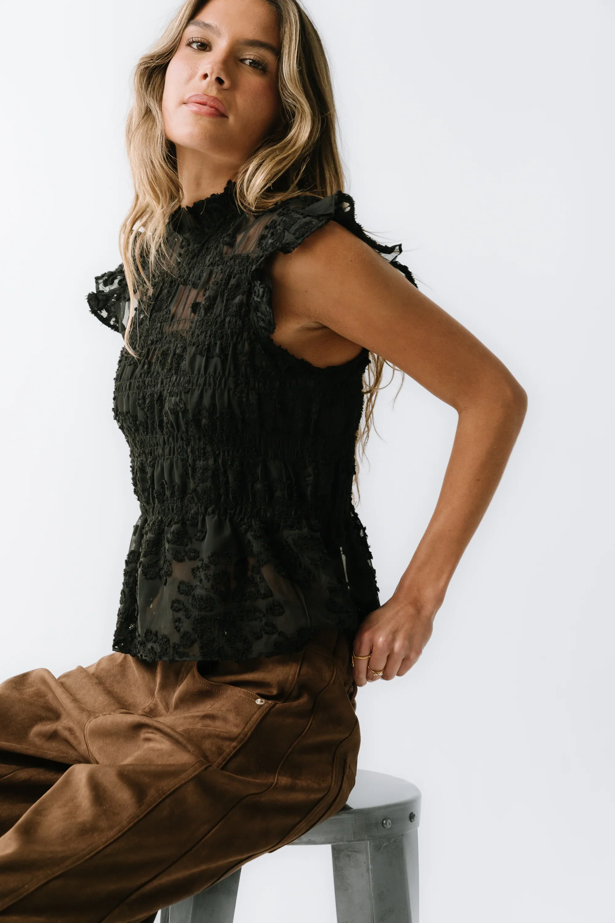 Kori Ruffle Lace Top