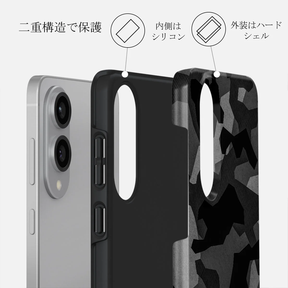 Night Black Camo - Samsung Galaxy S25 Edge ケース