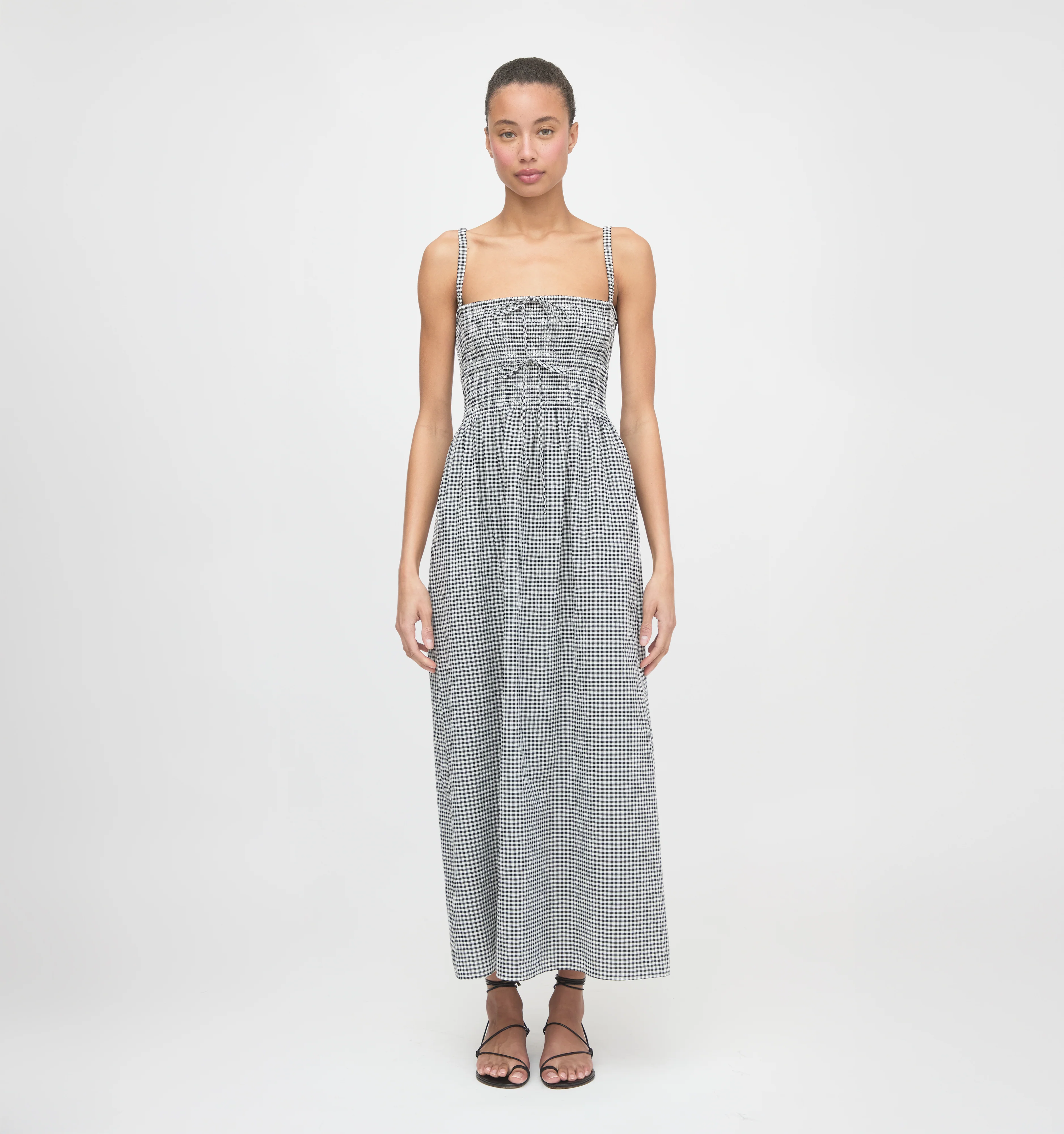 The Larissa Nap Dress - Black/Sand Gingham