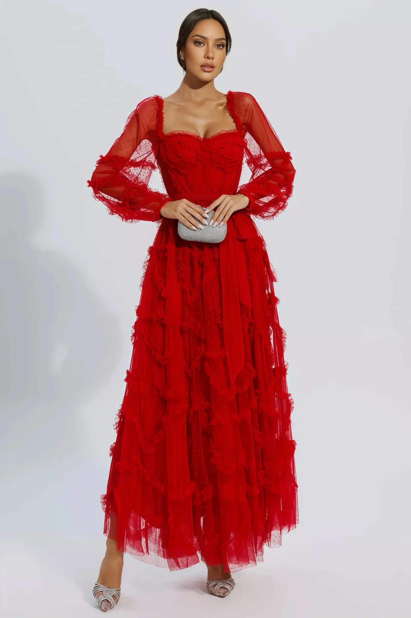 Bali Red Mesh Maxi Dress