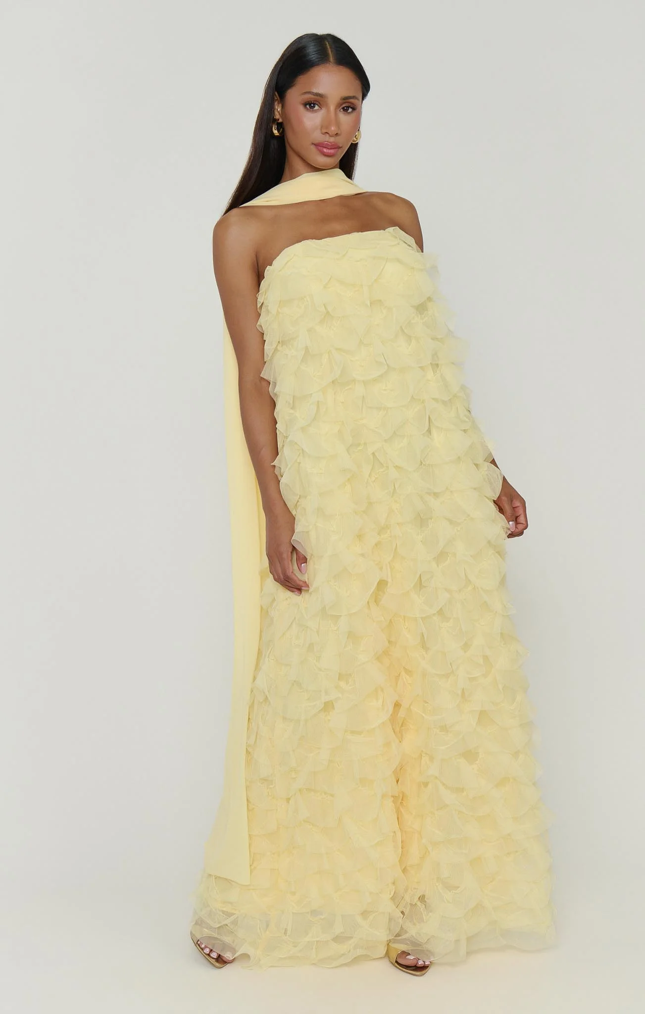 Enchanted Dress ~ Pale Yellow Ruffle Tulle