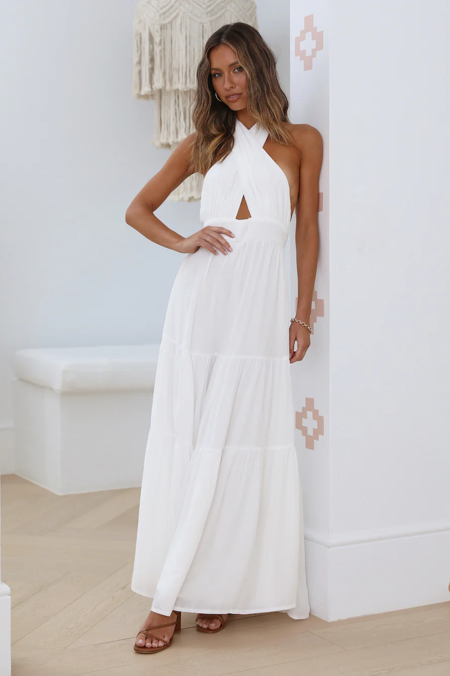 Sun Glare Maxi Dress White - luluinthesky